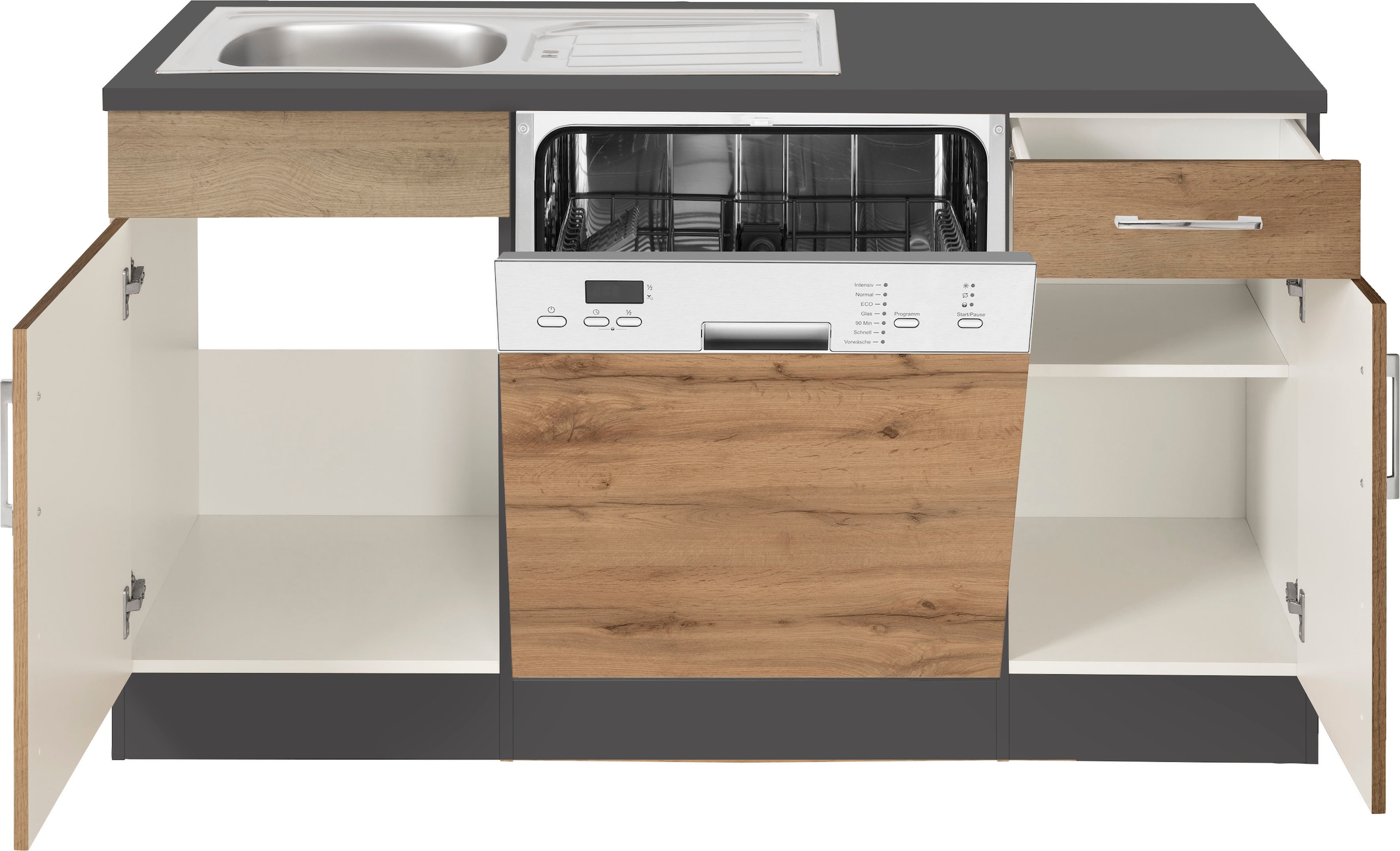 KOCHSTATION Winkelküche »KS-Colmar«, mit E-Geräten, Stellbreite 210/300 cm