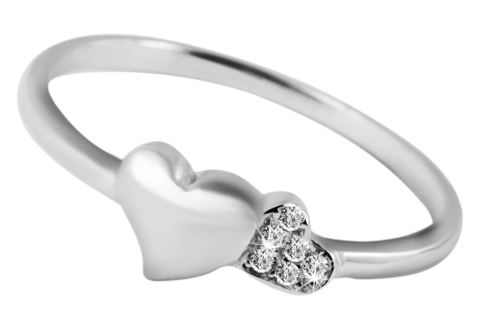 Adelia´s Fingerring »Damen Ring Herz aus 925 Silber mit Zirkonia«