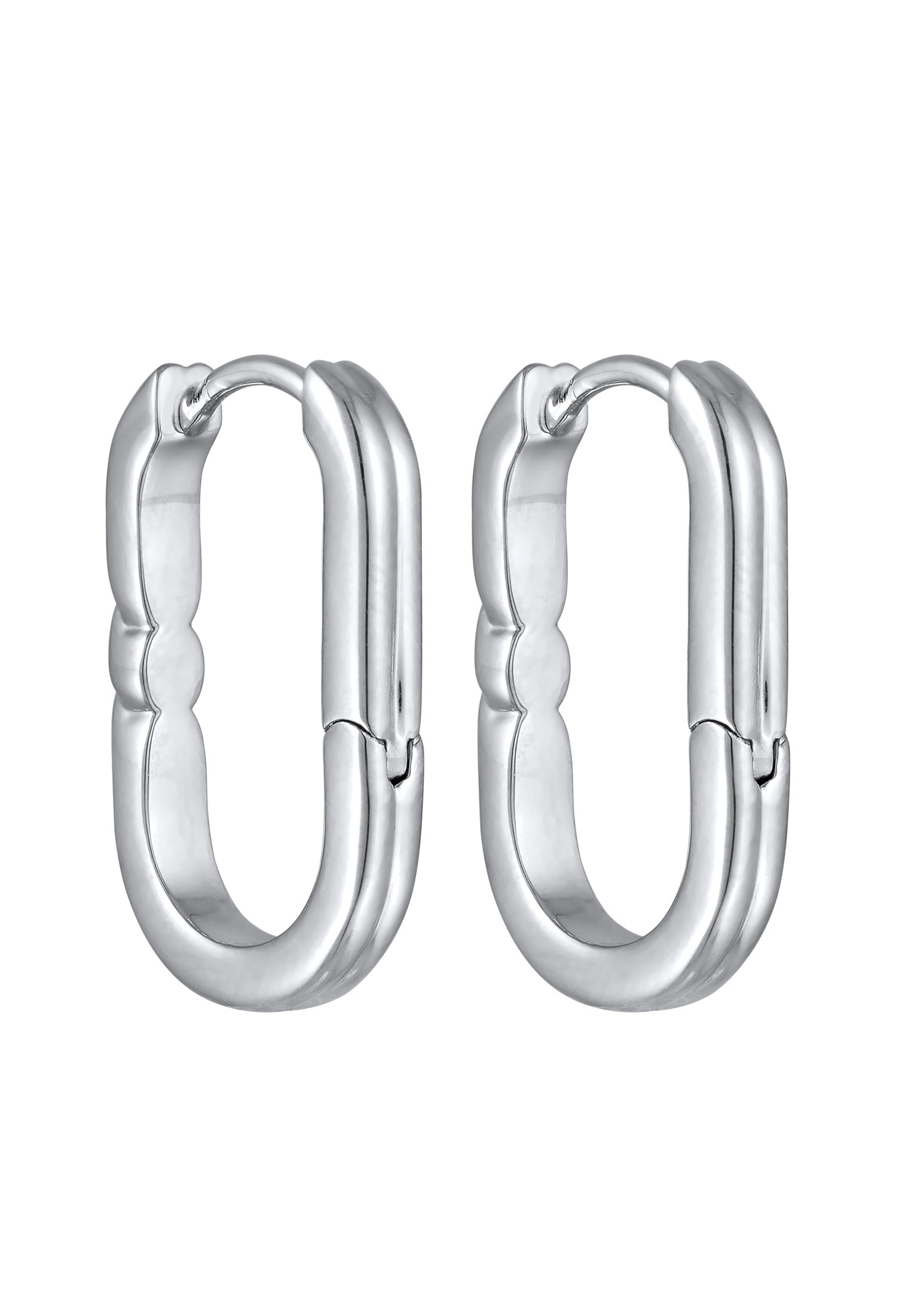 Elli Paar Creolen »Ohrringe Creolen Scharnier Oval Modern Goldfarben«