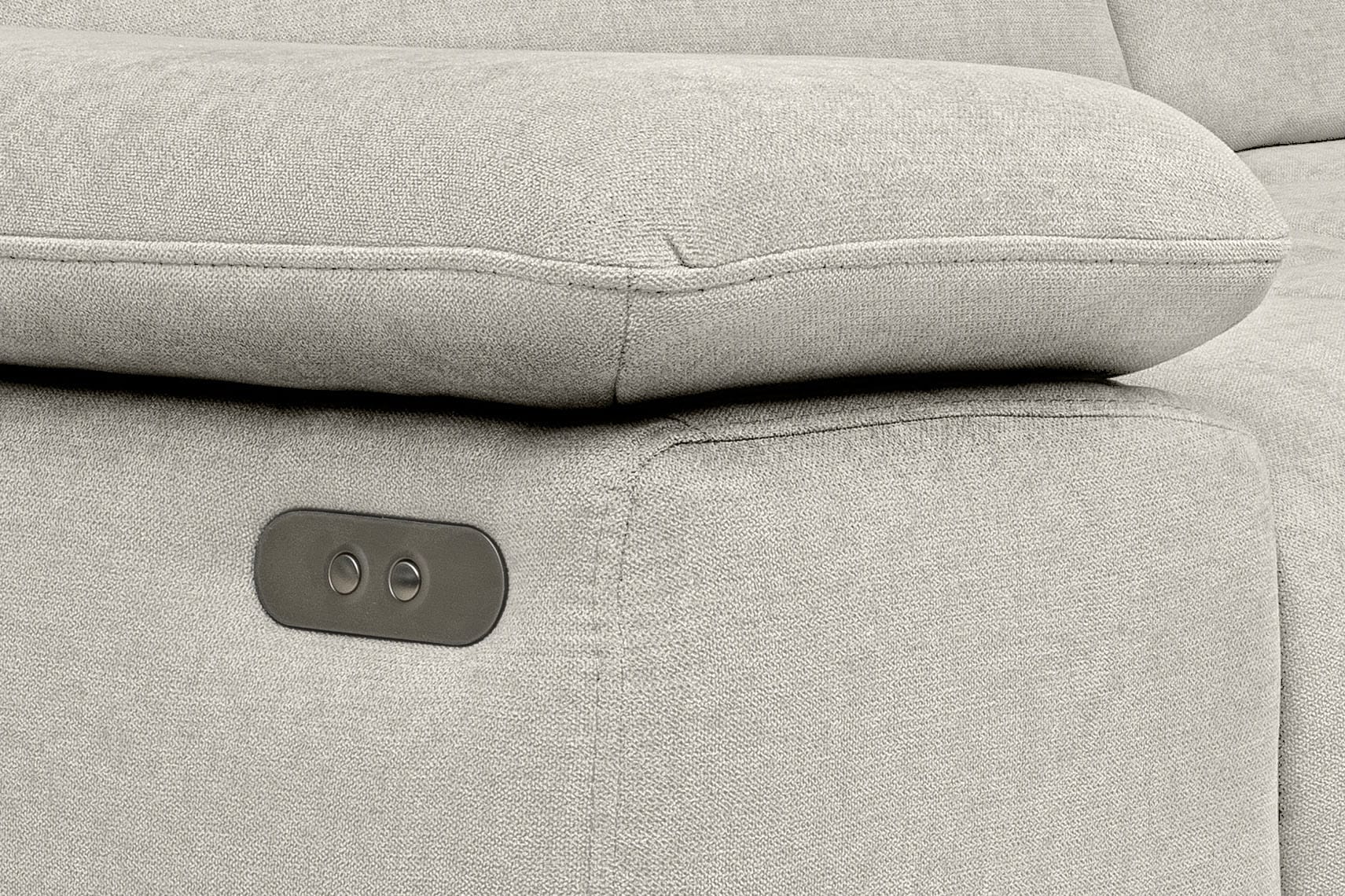 WERK2 Ecksofa »Focus-L 204 cm breit inkl. Komfortfunktionen, bodenfrei« Luxus-Microfaser, L-Form, elektrische Sitztiefenverstellung