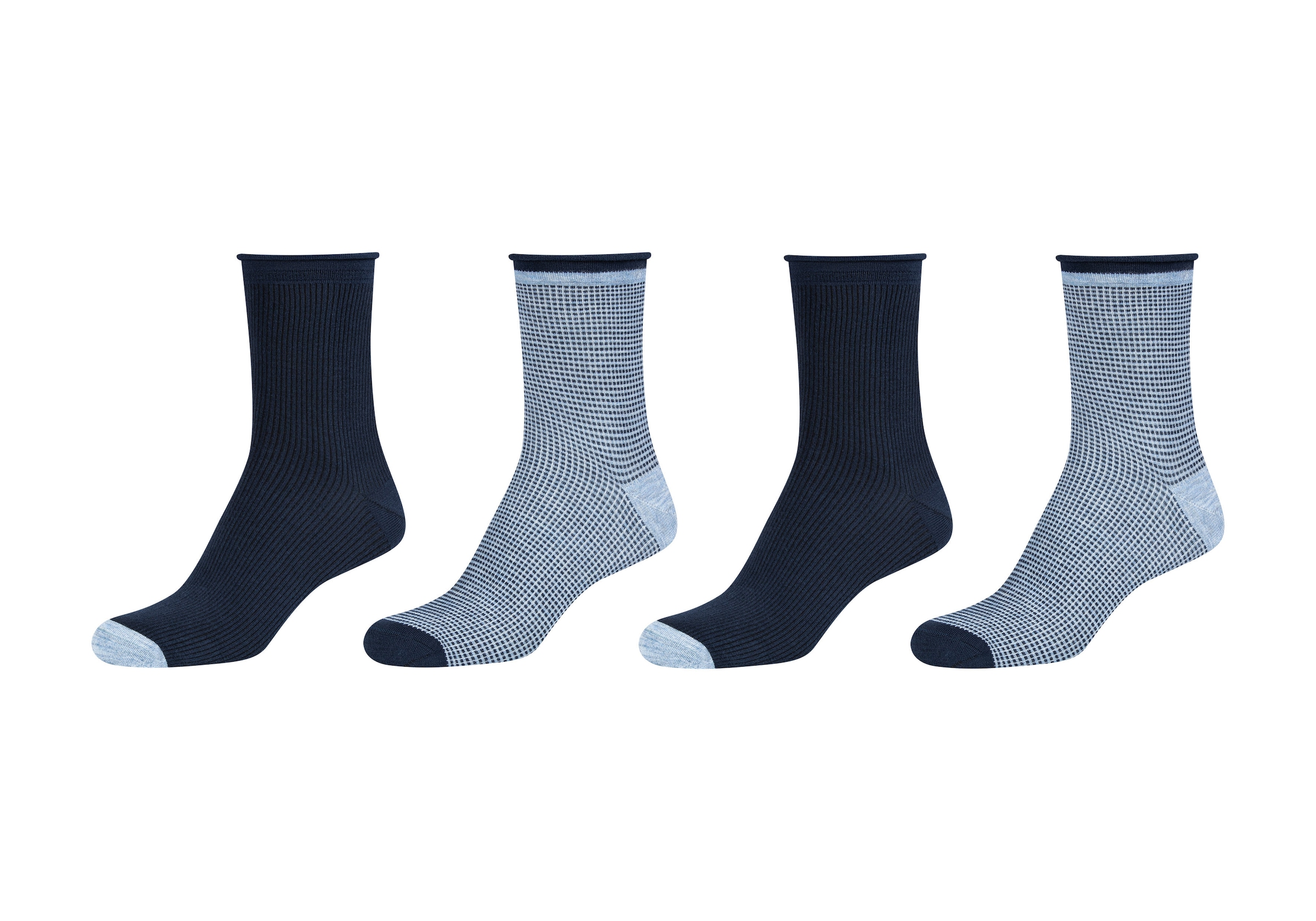 Camano Langsocken »mit verstärkter Ferse«, (4er Pack), mit hautfreundlichem Gewebe