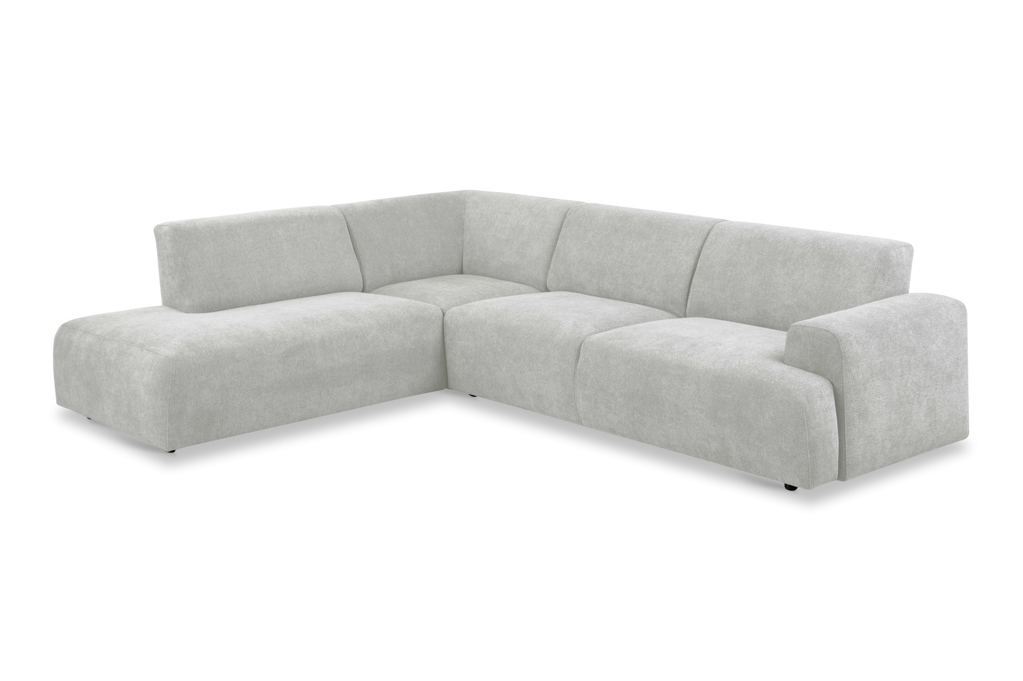 andas Ecksofa »Linkka, Breite 282 cm« L-Form, in einem weichen Chenille-Stoff, mit Wellenunterfederung