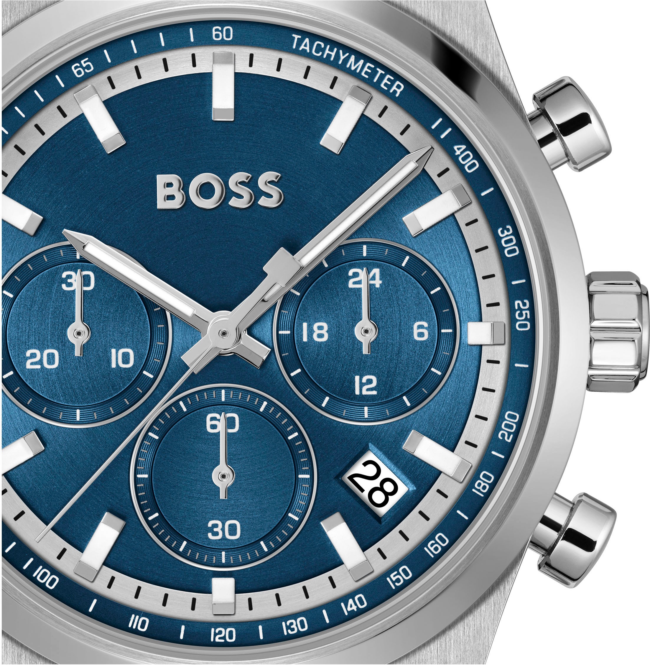 BOSS Chronograph »CANDOR CHRONO« Quarzuhr, Armbanduhr, Herrenuhr, Edelstahlarmband, analog, Tag