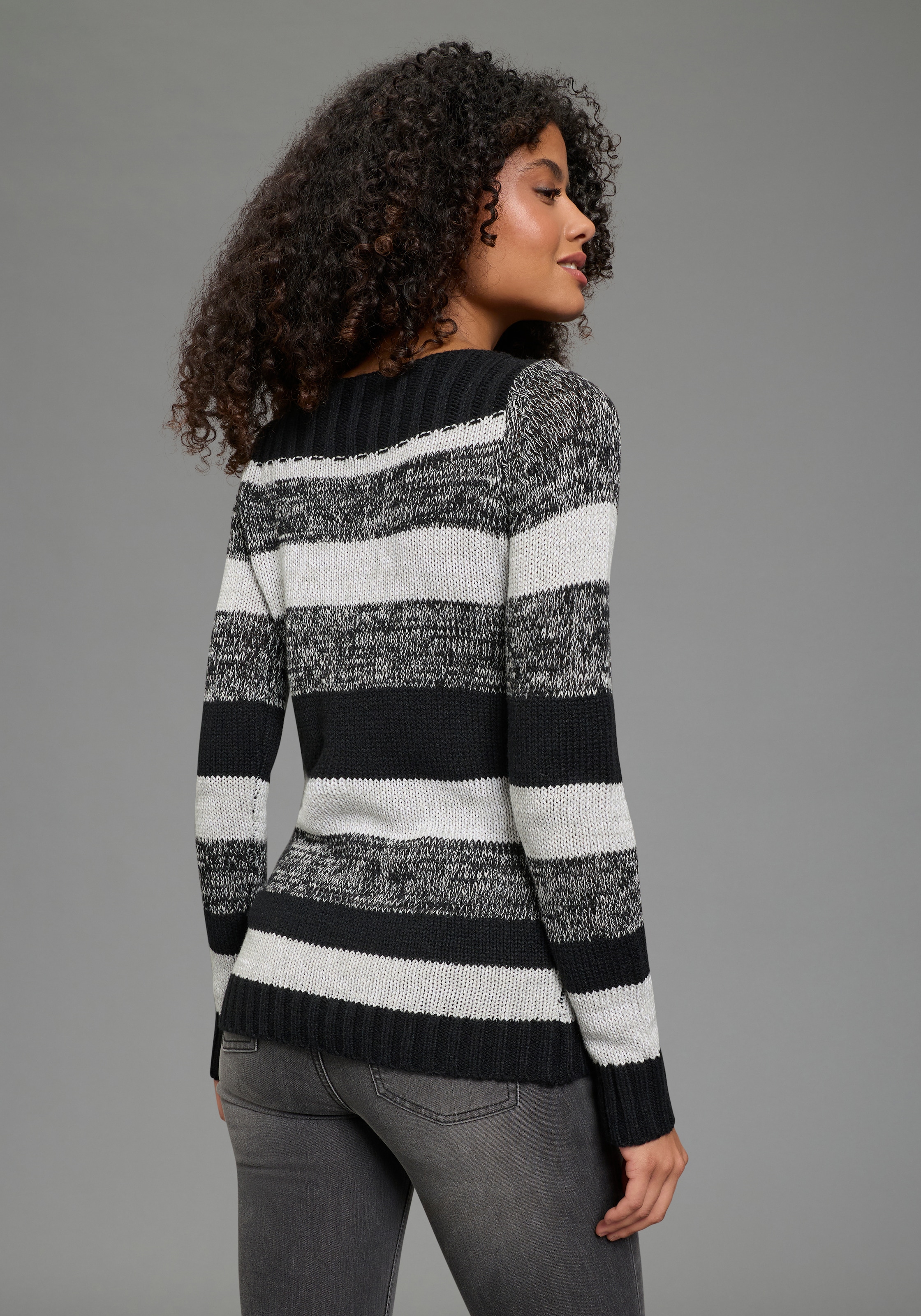 AJC Strickpullover mit U-Boot Ausschnitt und tollem Streifendesign