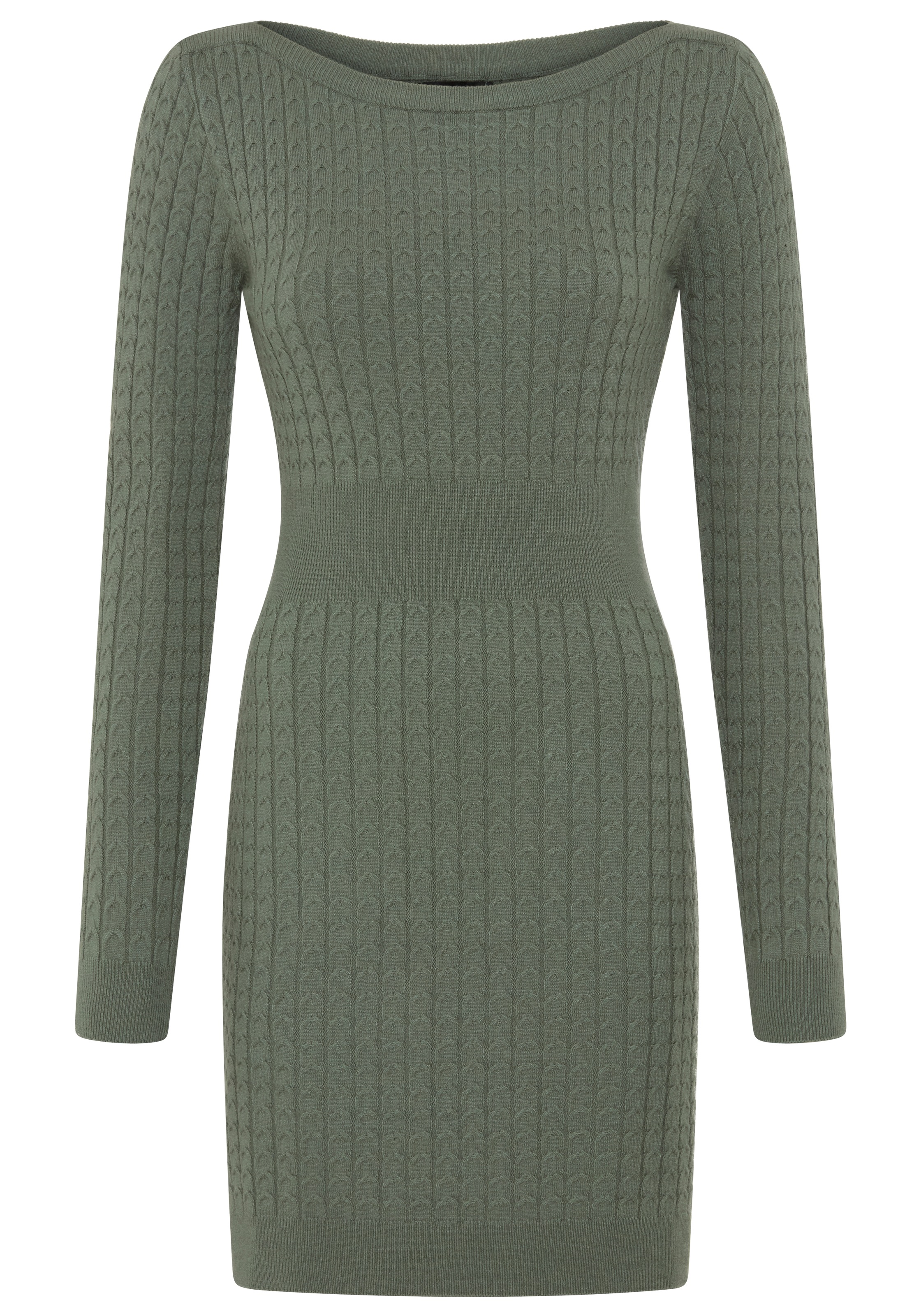 Melrose Strickkleid feminine Passform aus Viskosemischung mit Zopfmuster