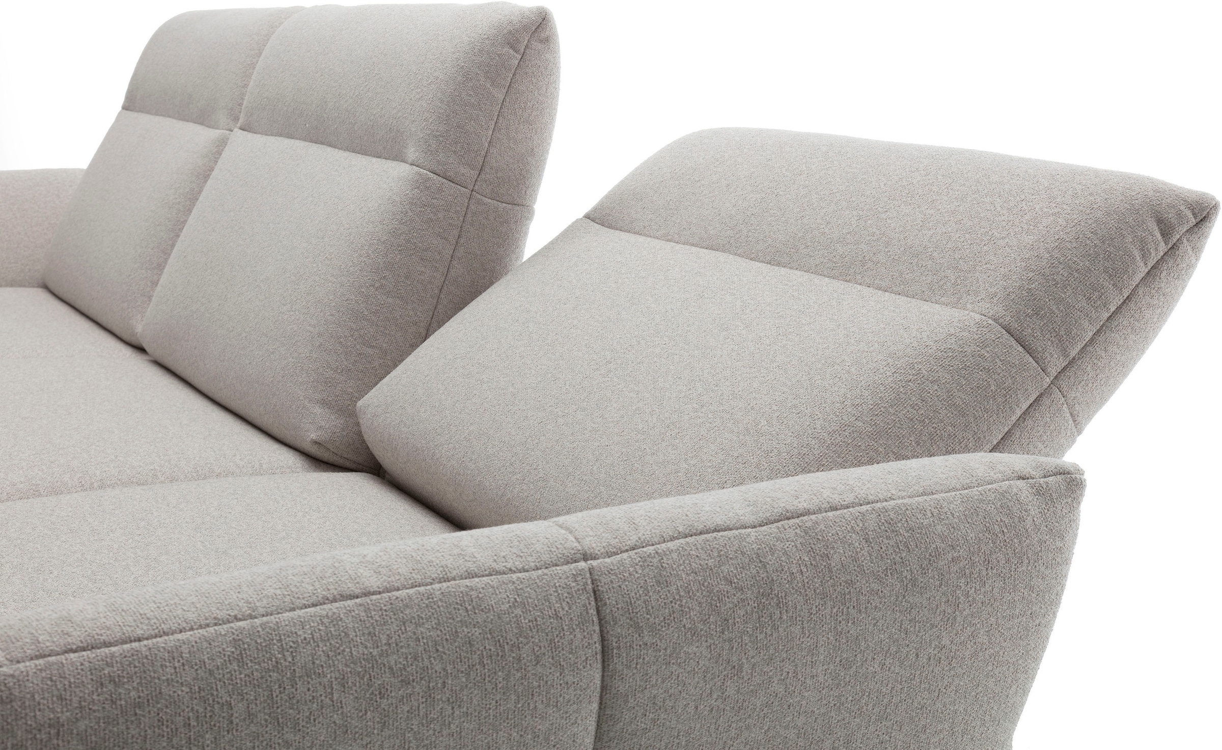 Creation BY ROLF BENZ Ecksofa »CR.460«, Sockel in Eiche, Winkelfüße in Umbragrau, Breite 318 cm