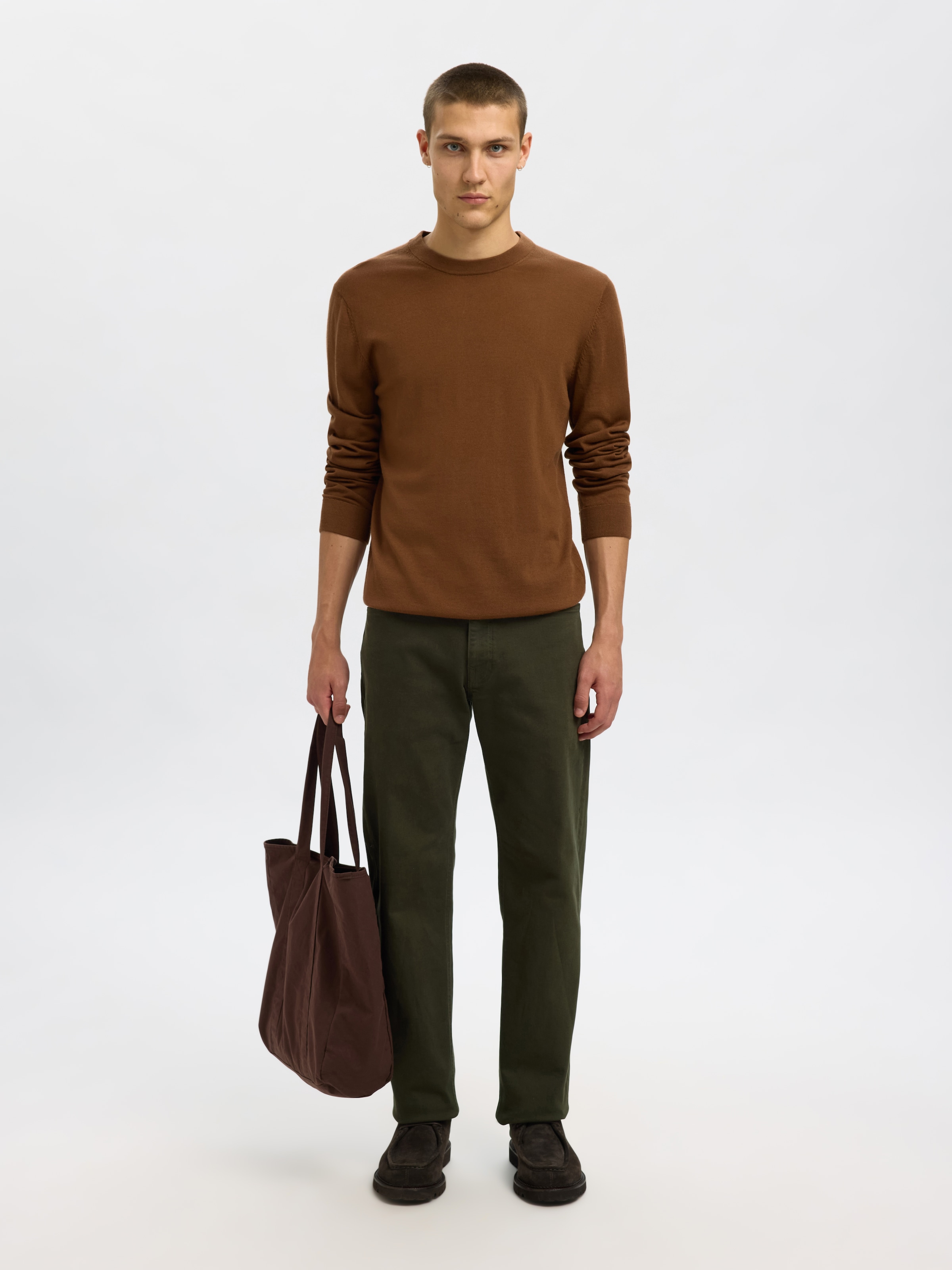 SELECTED HOMME Strickpullover »SLHTRAY LS KNIT MERINO CREW NECK NOOS«