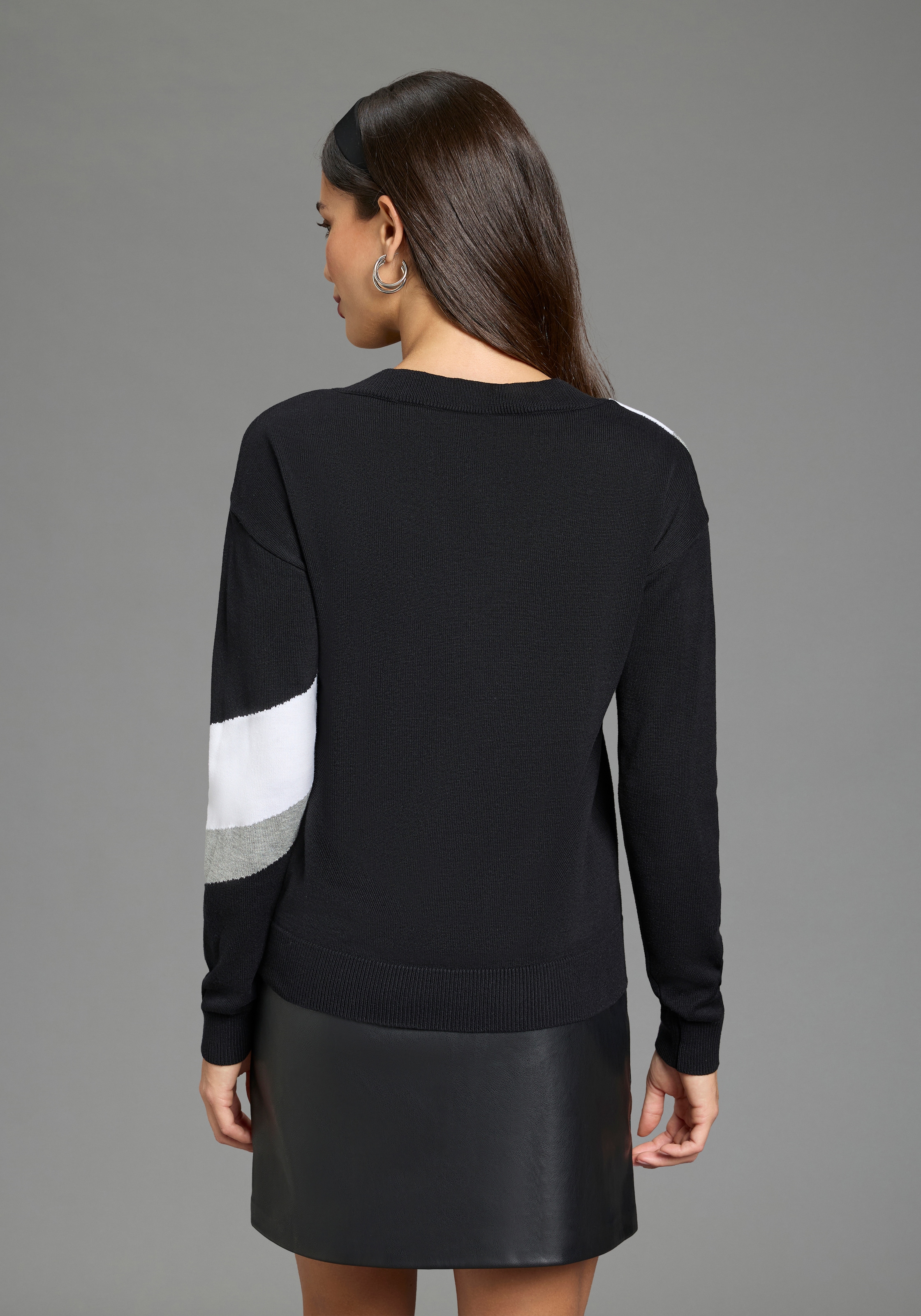 H.I.S Strickpullover in Streifenoptik mit Rundhalsausschnitt