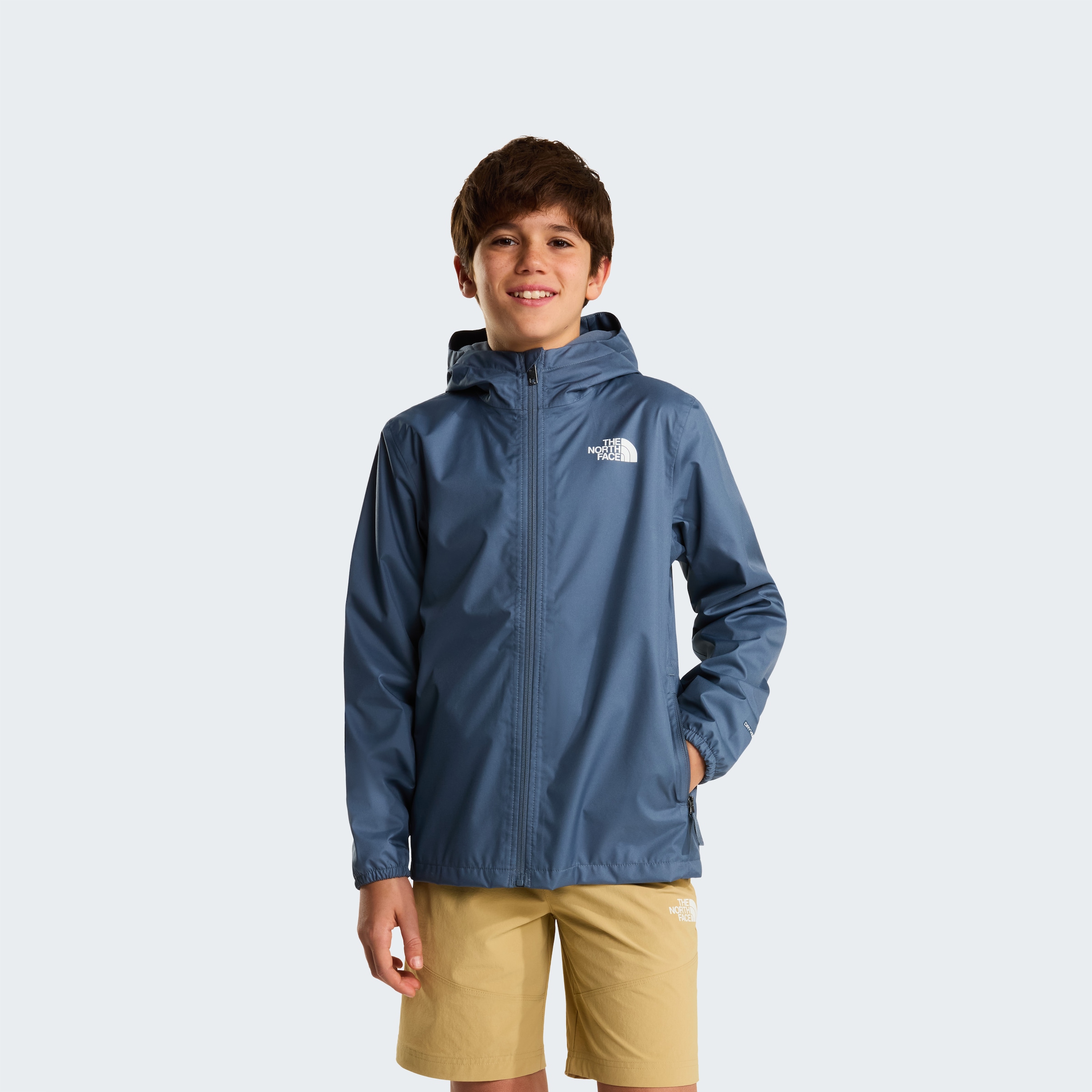 The North Face Regenjacke »TEEN ZIPLINE RAIN JACKET« für Jugendliche, mit fester Kapuze, mit RV-Garage