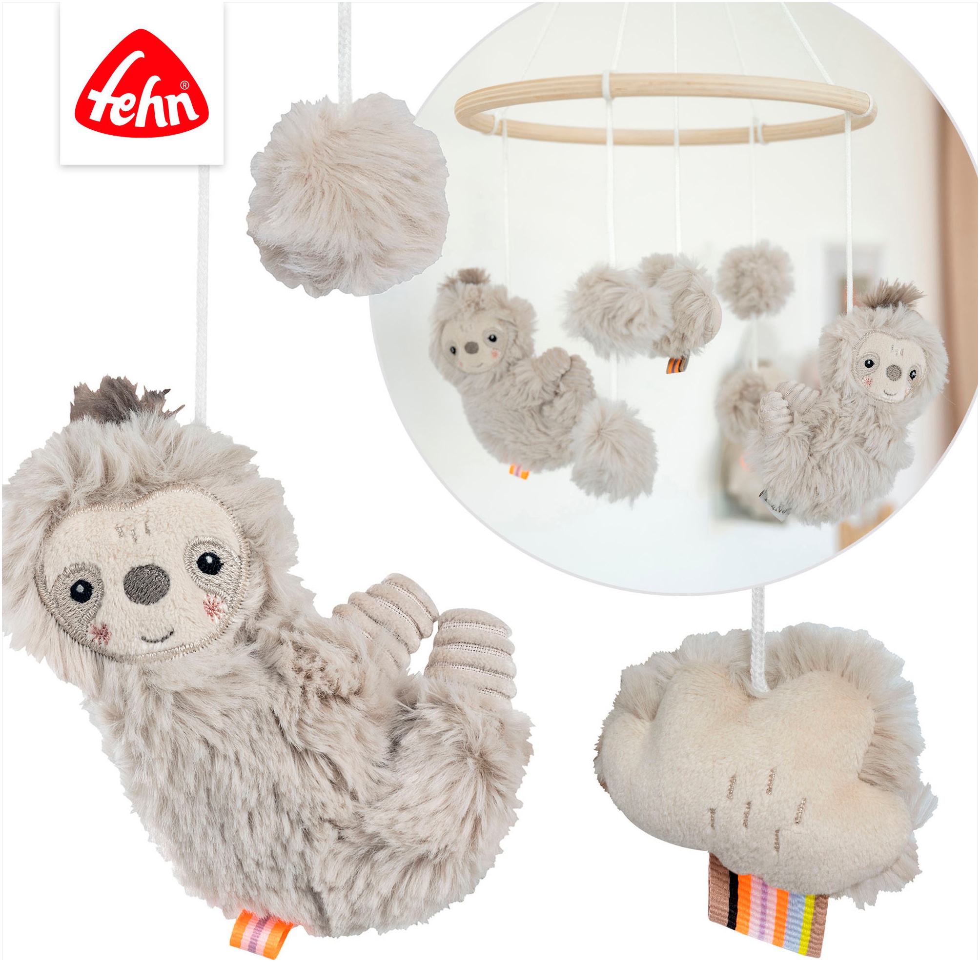 Fehn Mobile »Lazy, Crazy & Pink, Holz-Mobile Faultier«