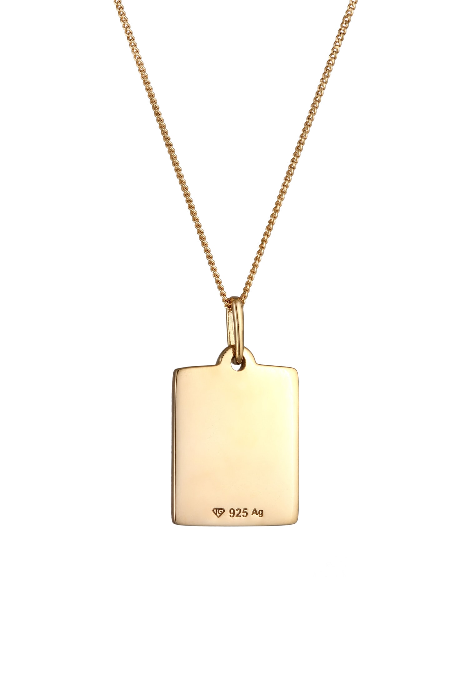 Elli Kette mit Anhänger »Halskette Plättchen Dog Tag Design 925 Sterling Silber«