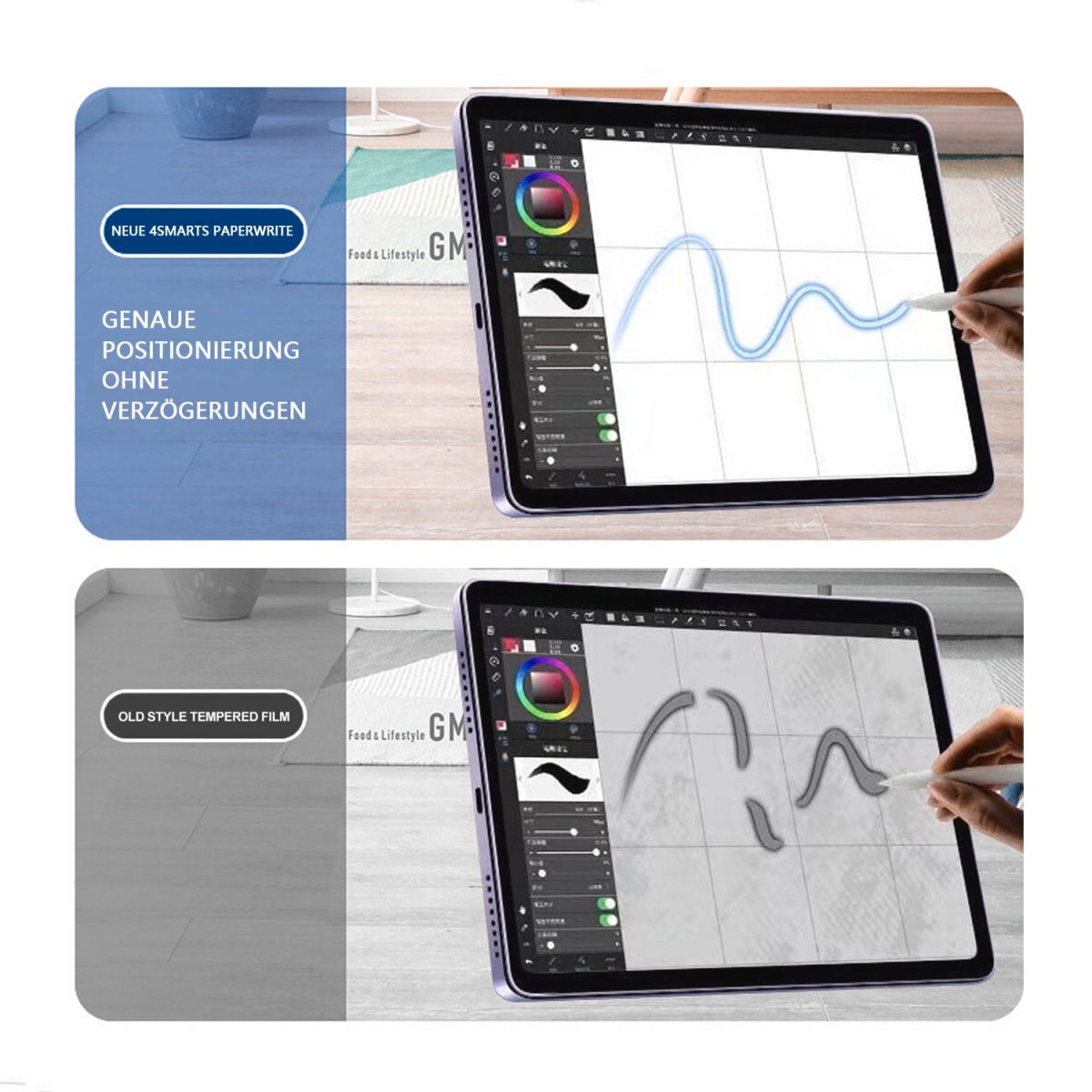 4smarts Displayschutzfolie »Paperwrite Screen Protector«, für Apple iPad Pro 11 (M4, 2024), Papierhaptik, Schutzfolie, Bildschirmschutz, kratz- & stoßfest