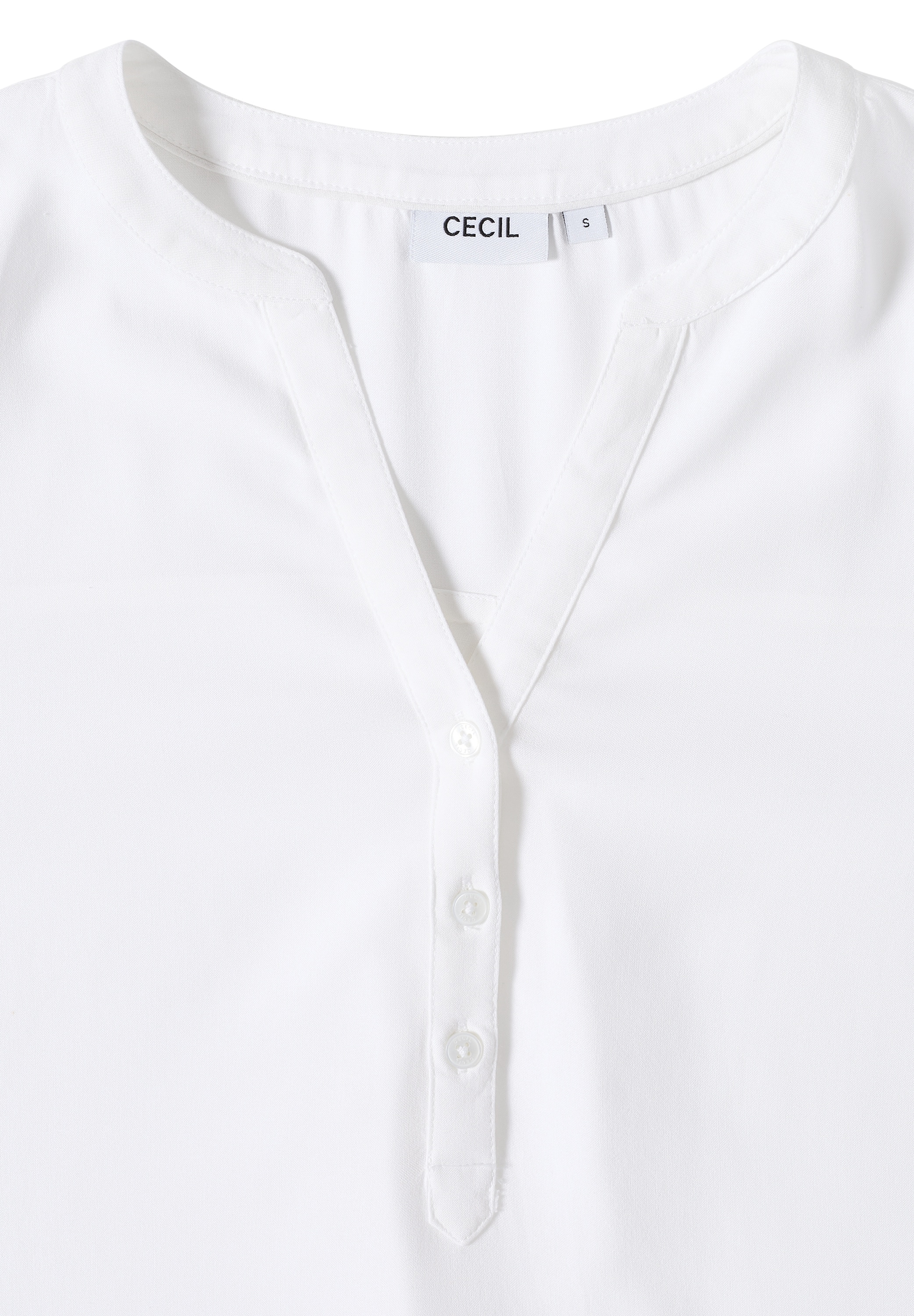 Cecil Langarmbluse, Tunika, Split Neck mit dekorativer Knopfleiste