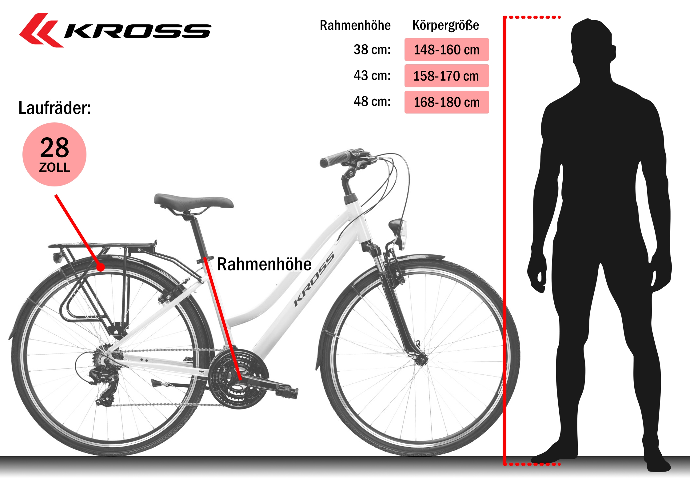 Kross Trekkingrad »Trans 4.0« 24 Gang Shimano ACERA M3020 Schaltwerk Kettenschaltung