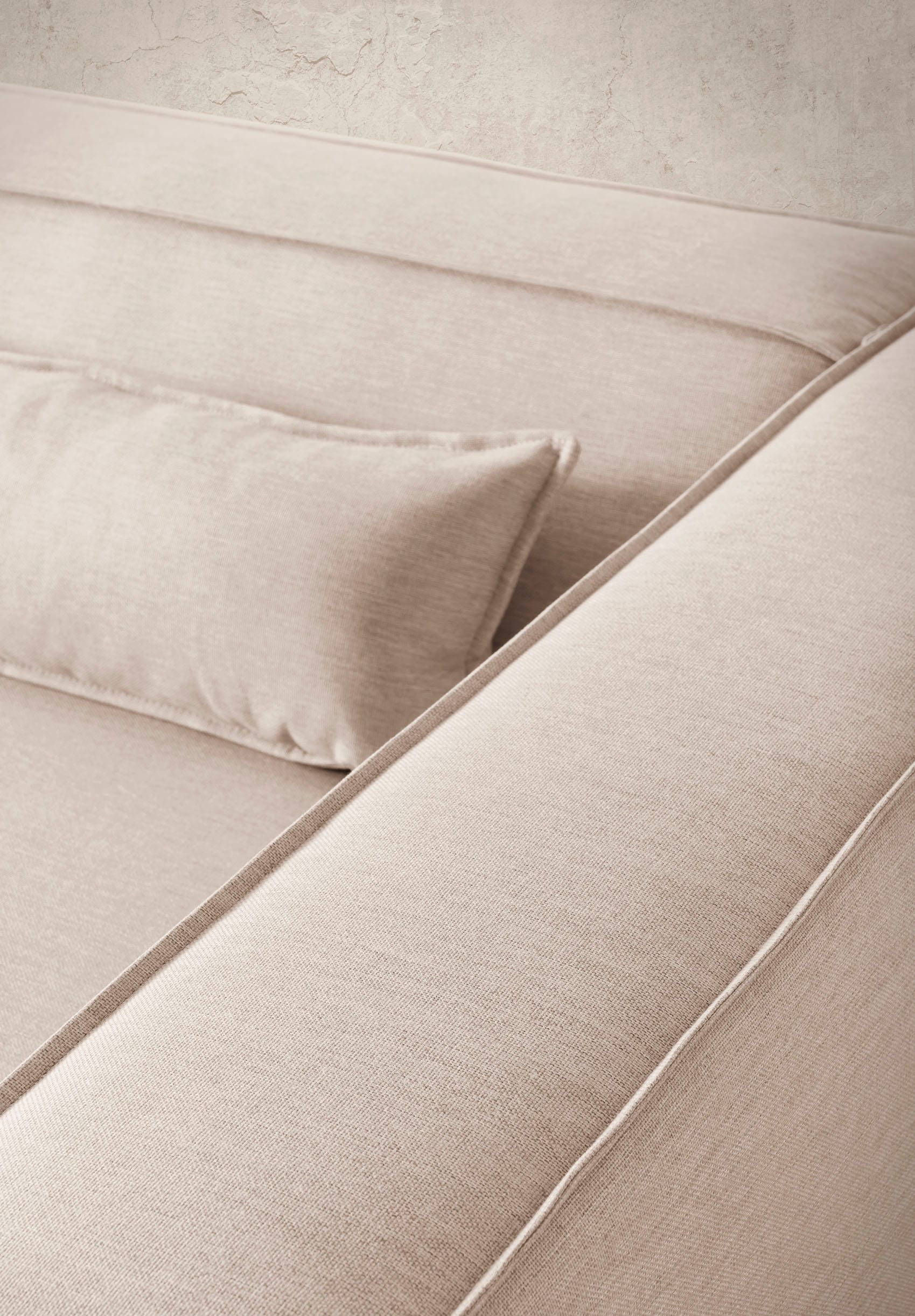 LeGer Home by Lena Gercke 3-Sitzer »PIARA XXL, Sofa mit Kedernaht in Cord, Leinenoptik o. Strukturstoff« schwarze Füße, bequemer Sitzkomfort, extra tiefe Sitzfläche