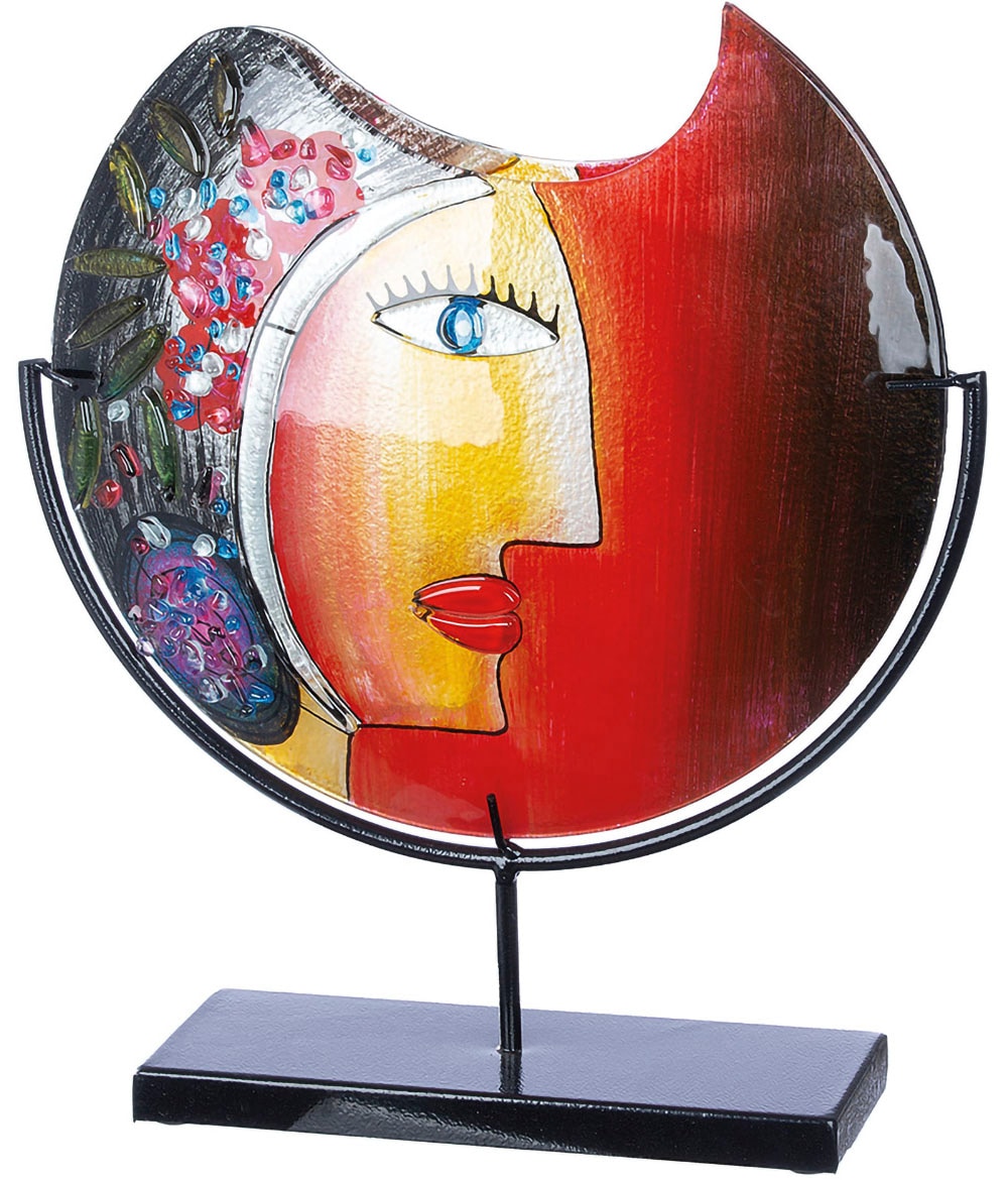 Dekovase »Glasart Deko Vase Face "Cloe", Höhe ca. 48 cm«, (1 St.), aus Metall und...