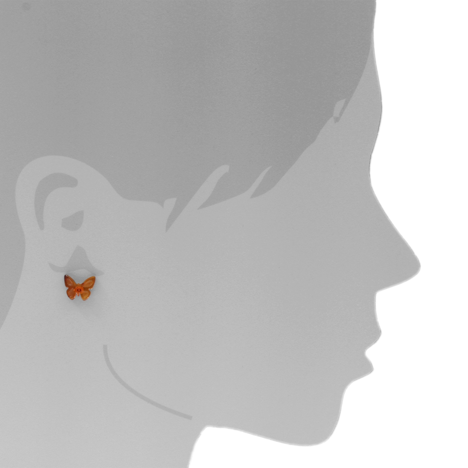 OSTSEE-SCHMUCK Paar Ohrstecker »- Schmetterling - Silber 925/000 - Bernstein«