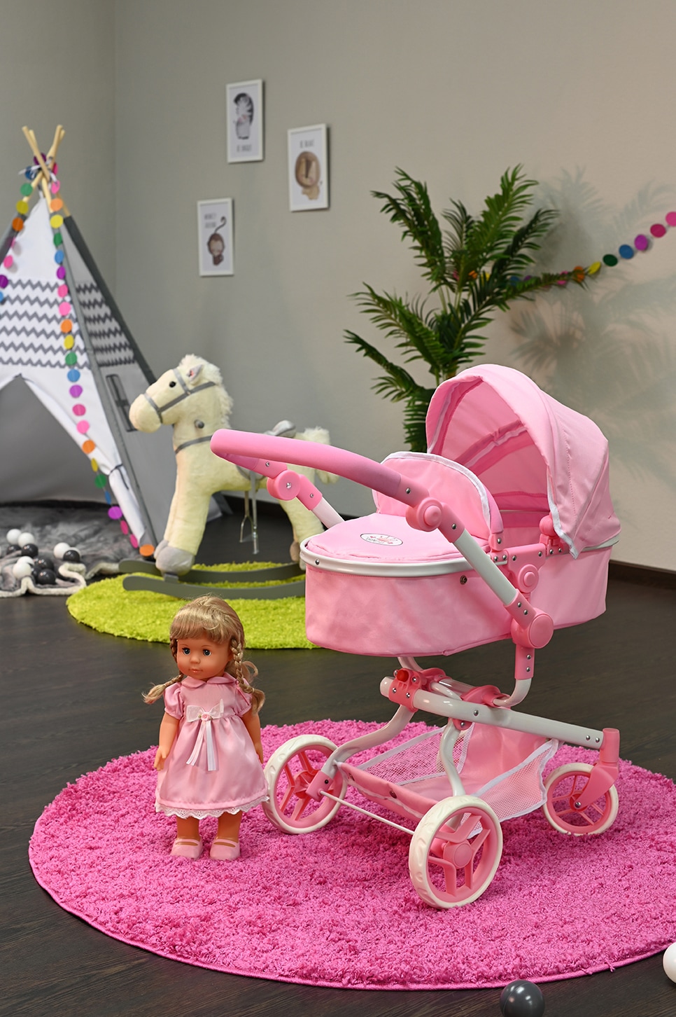 Knorrtoys® Kombi-Puppenwagen »Boonk - Princess White Rose«