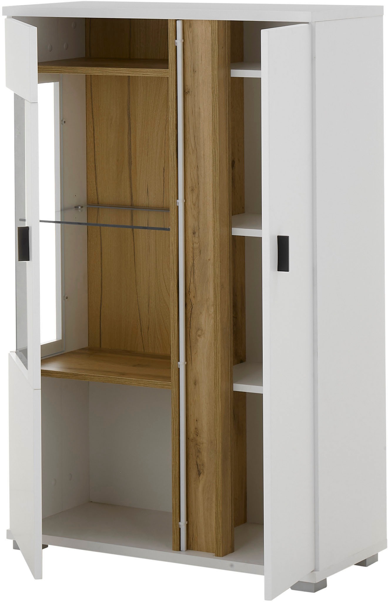 INOSIGN Vitrine »LONG ISLAND, Stauramvitrine«, (1 St.), in moderner Trendfarbe,inklusive senkrechter Beleuchtung,Breite 80 cm