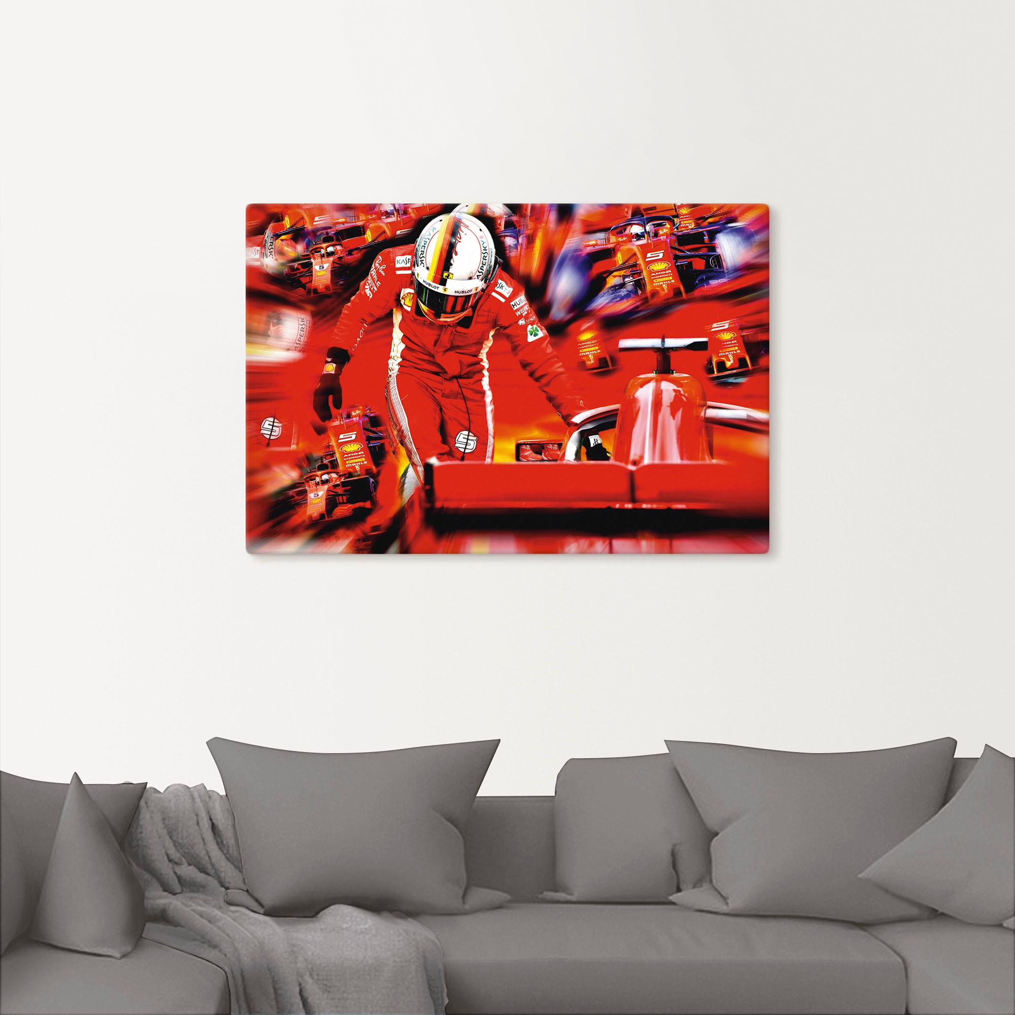 Artland Leinwandbild »Sebastian Vettel die italienischen Jahre«, Bilder von Berufen, (1 St.), auf Keilrahmen gespannt