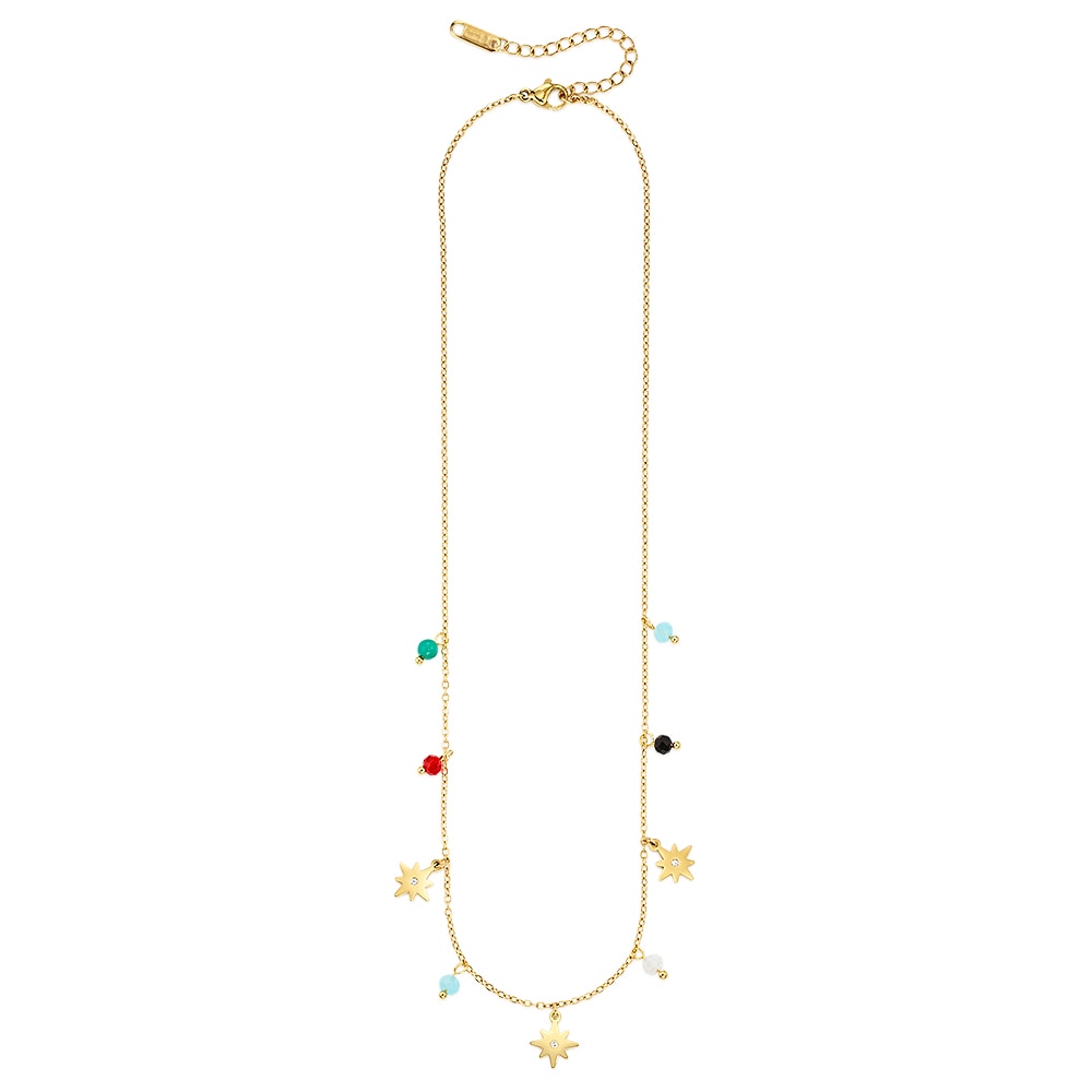 Aniston JEWELRY & WATCHES Edelstahlkette »gelbgoldfarben mit bunten Steinen« mit Zirkonia (synth.)