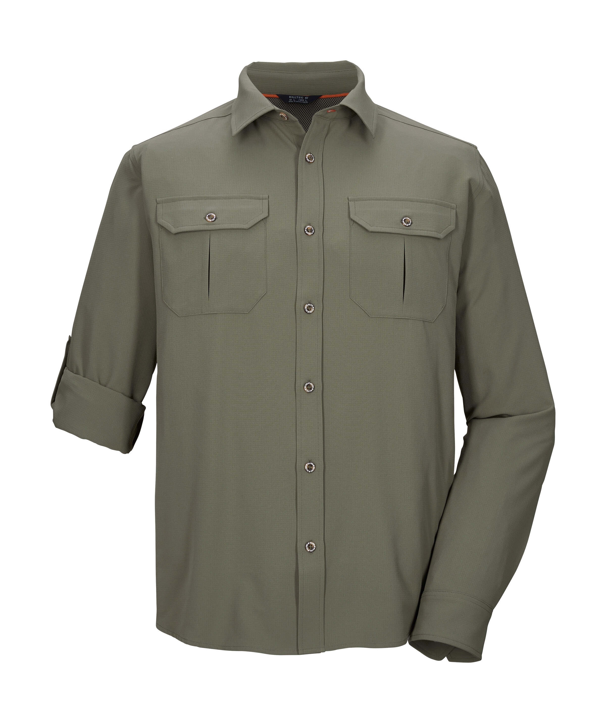 Killtec Funktionshemd »KOS 65 MN WVN SHRT« Schnelltrocknendes Herrenhemd mit krempelbaren Ärmeln