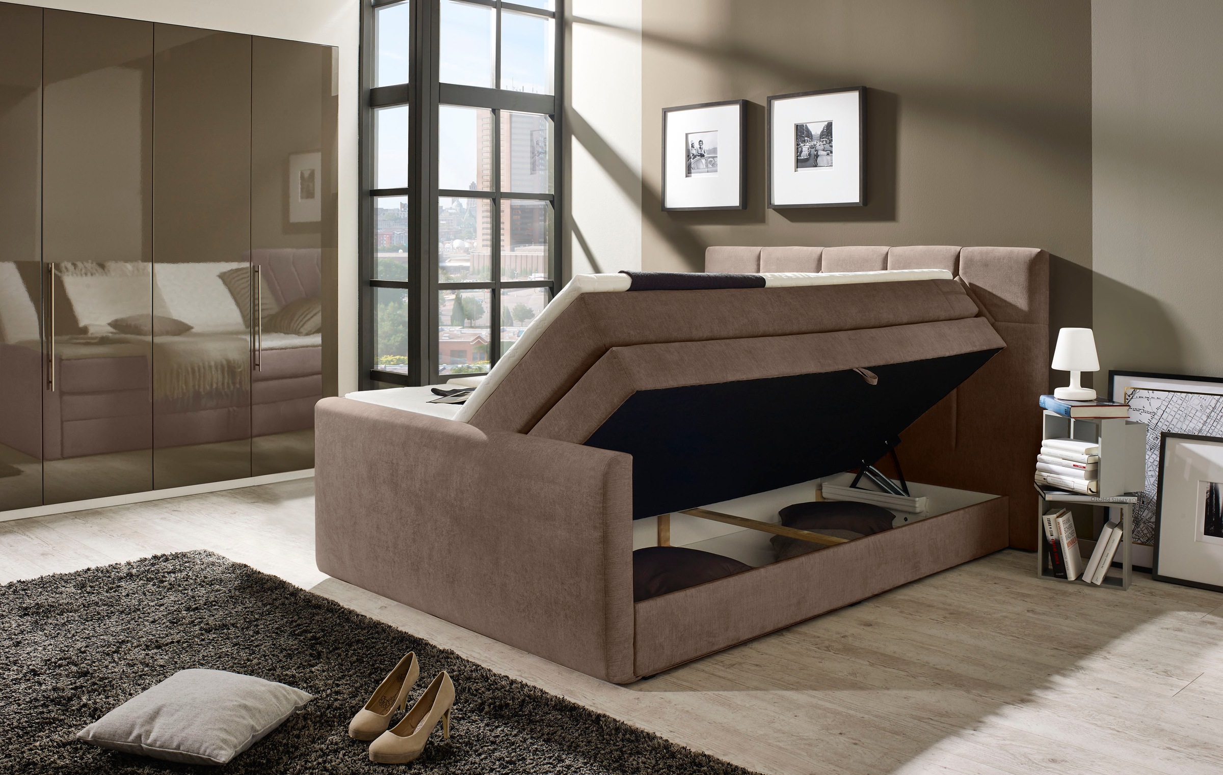 Places of Style Boxspringbett »Atlanta«, inklusive Topper und Bettkasten