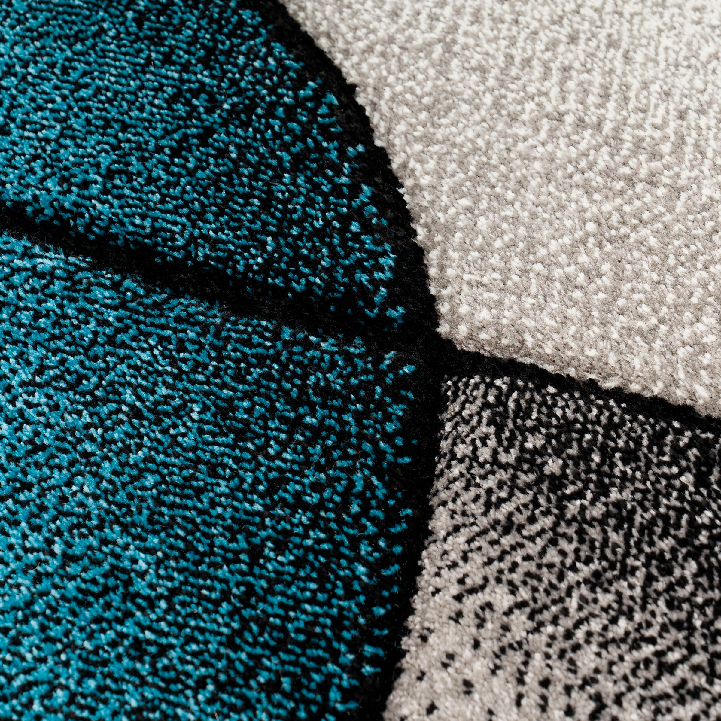 Paco Home Teppich »Diamond 666«, rechteckig, 18 mm Höhe, Kurzflor, 3D-Design, modernes Wellen Muster