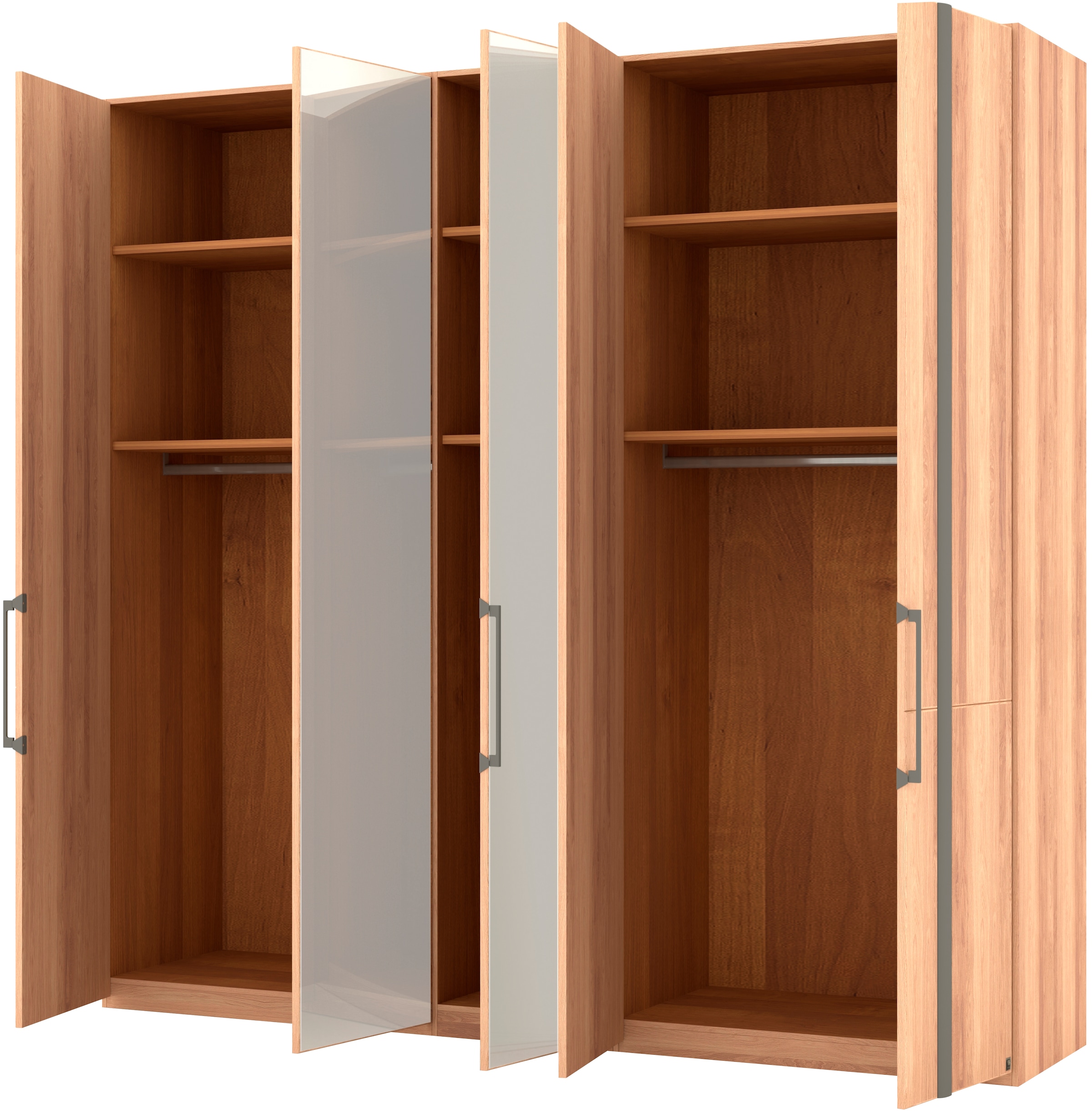 Musterring Drehtürenschrank »Sorrent, Kleiderschrank, Schrank, teilmassiv Eiche«, (mit Türdämpfern, in 5 Breiten & 2 Höhen, extra Böden, MADE IN GERMANY), Türen Eiche massiv oder als Parsol-Bronze-Spiegel, verschiedene Maße