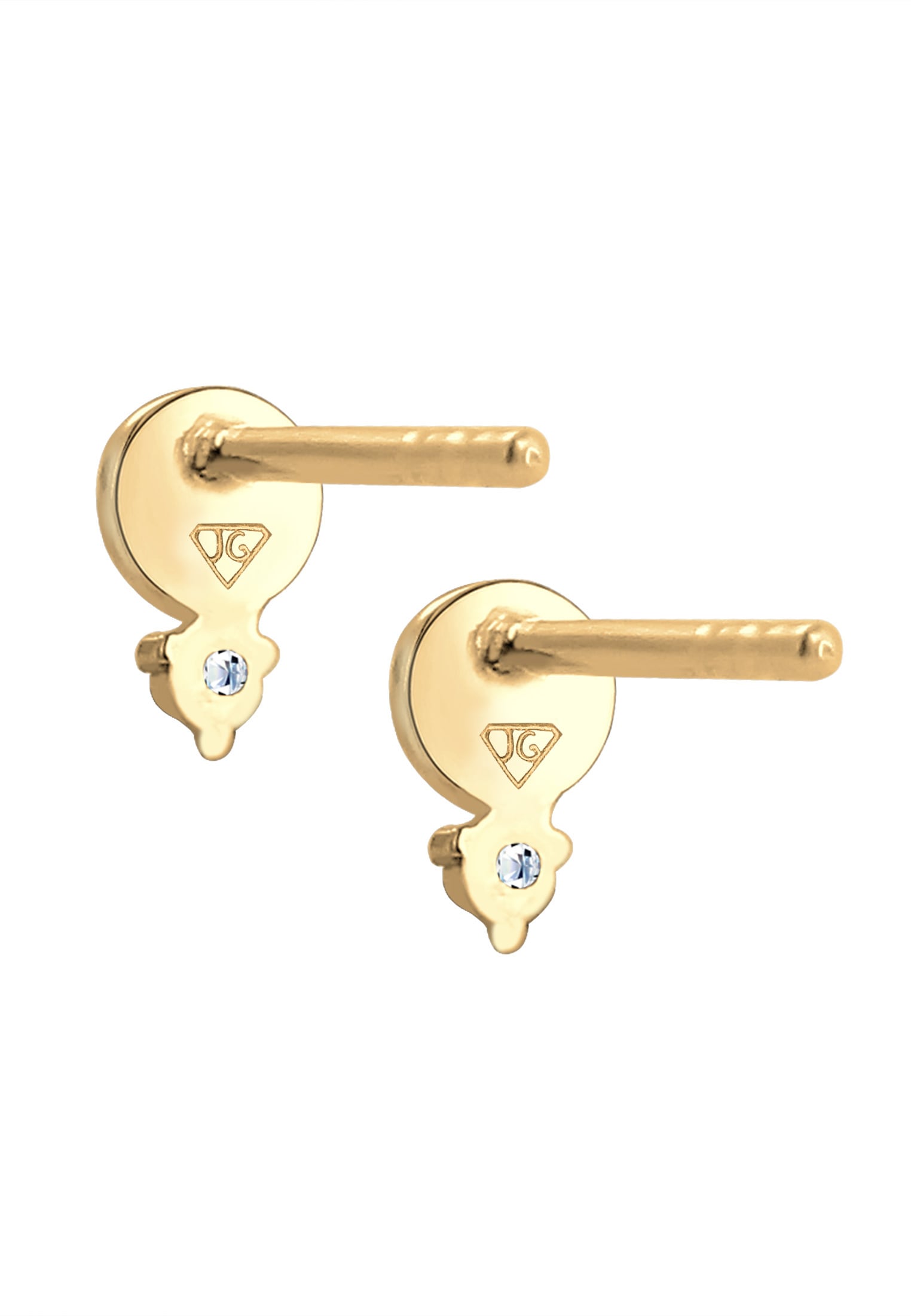 Elli DIAMONDS Paar Ohrstecker »Ohrringe Ohrstecker Kreis Diamant Weiß Brillantschliff (0.03 ct) 585 Gelbgold«
