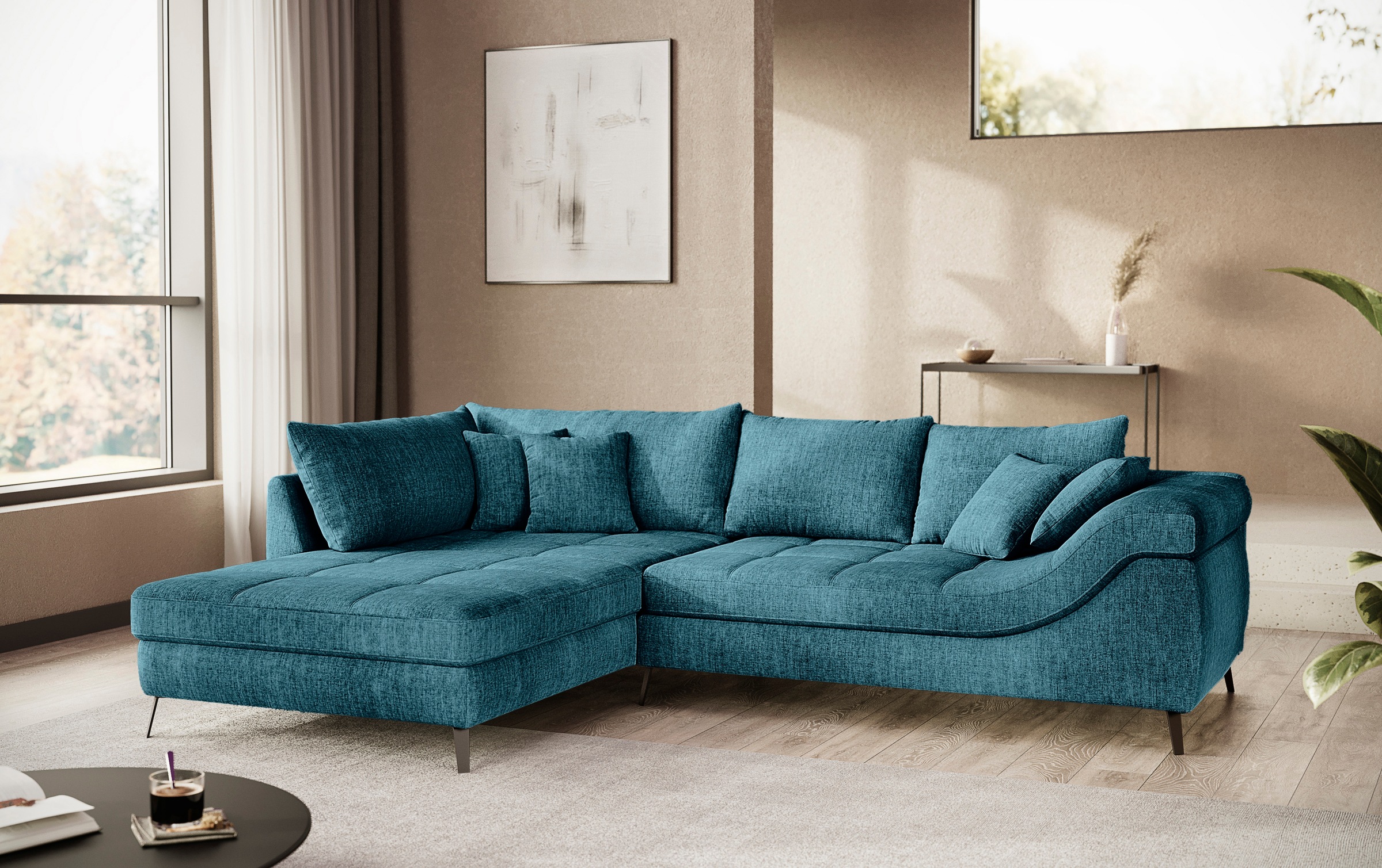 Mr. Couch Ecksofa »Portofino, L-Form«, Mit Kaltschaumpolsterung, bis 140 kg belastbar