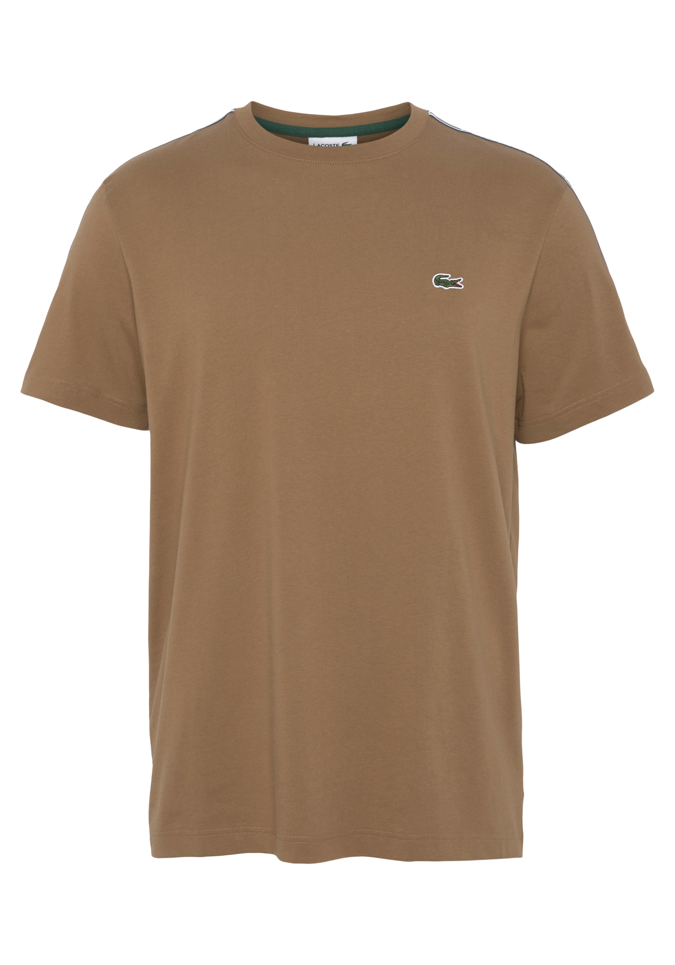 beschriftetem an den mit Lacoste bestellen Kontrastband bei OTTO online Schultern T-Shirt,