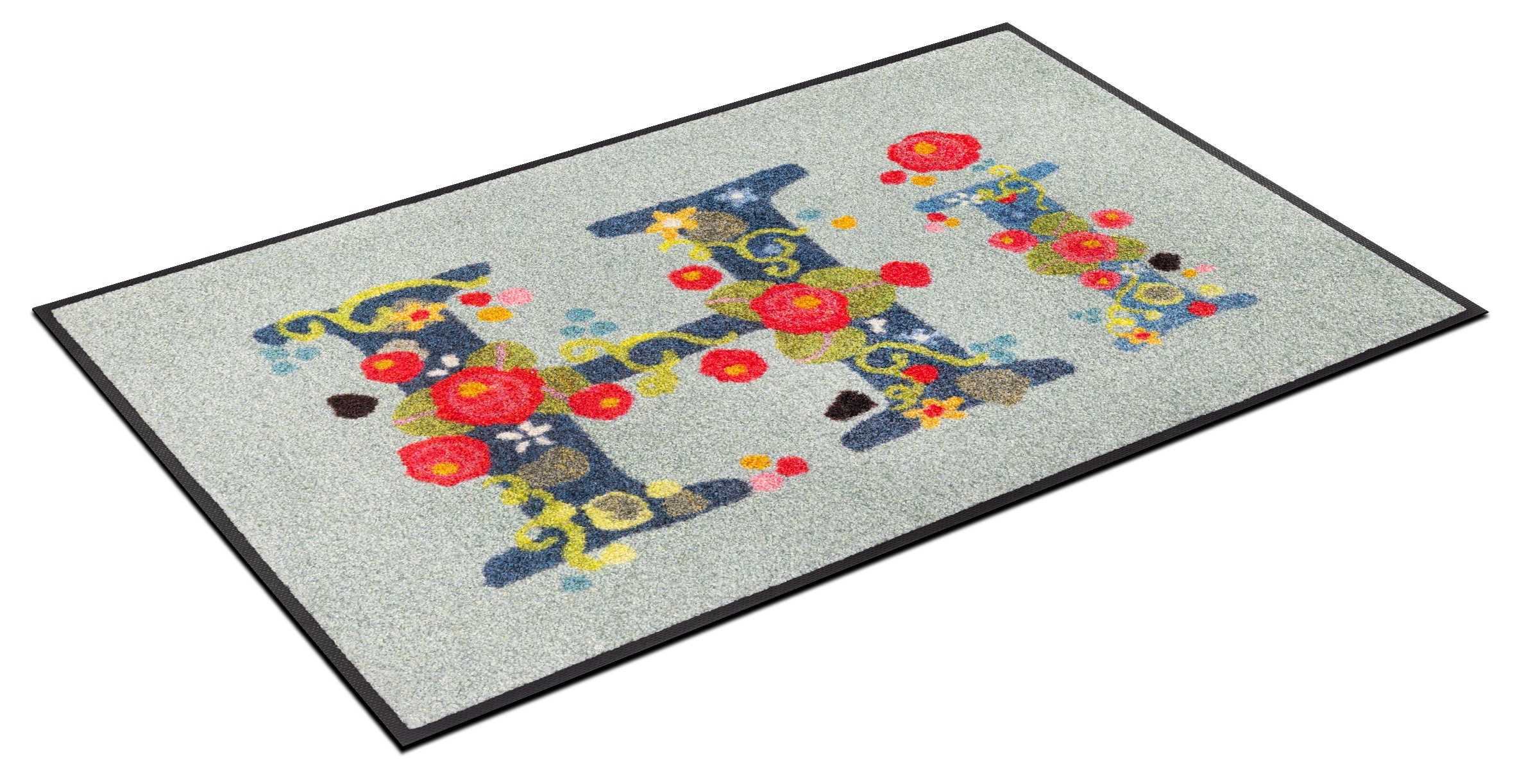 wash+dry by Kleen-Tex Fußmatte »Hi with Roses« rechteckig 7 mm Höhe