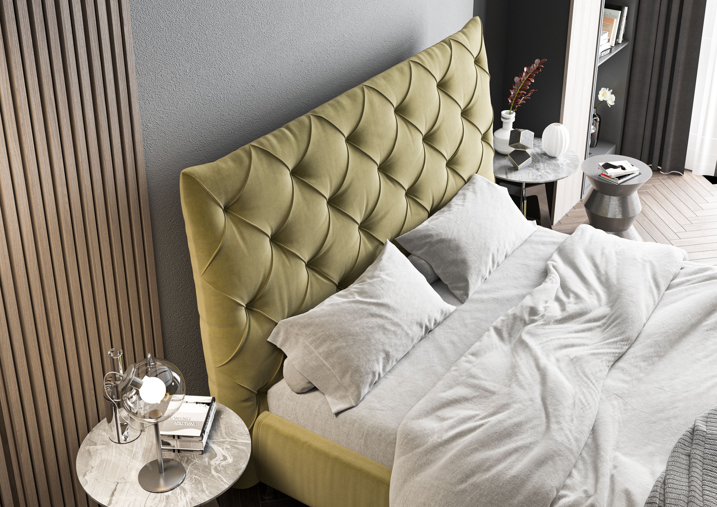 Home affaire Polsterbett »Elloree, in 4 Breiten, hinten mit Originalstoff bezogen, auch in Leder« Kopfteilhöhe 143cm, belastbar bis 280 kg, auch in Überlänge 220cm