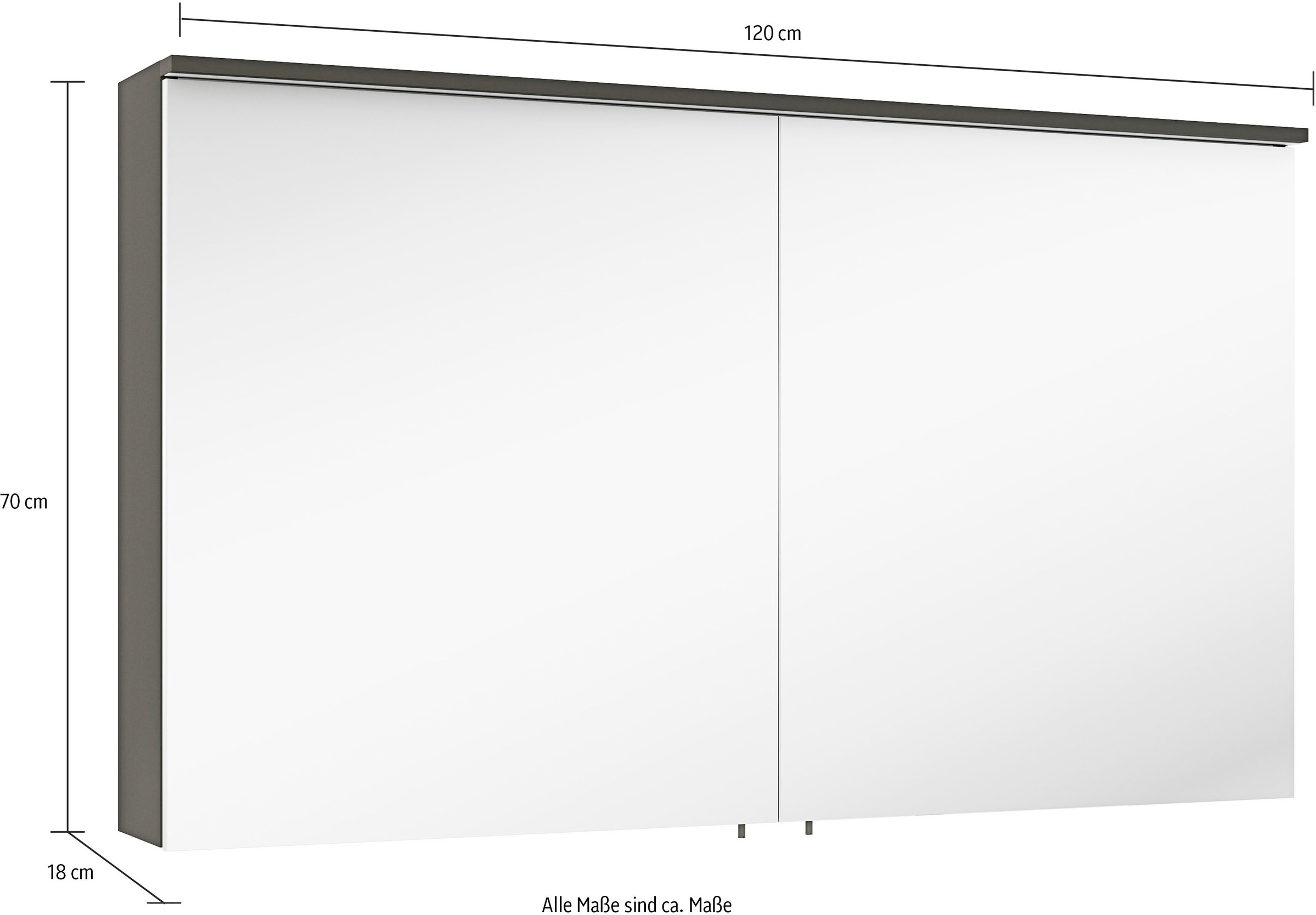 MARLIN Spiegelschrank cm 120 »3510clarus«, OTTO breit, bei inkl. vormontiert Soft-Close-Funktion, Beleuchtung