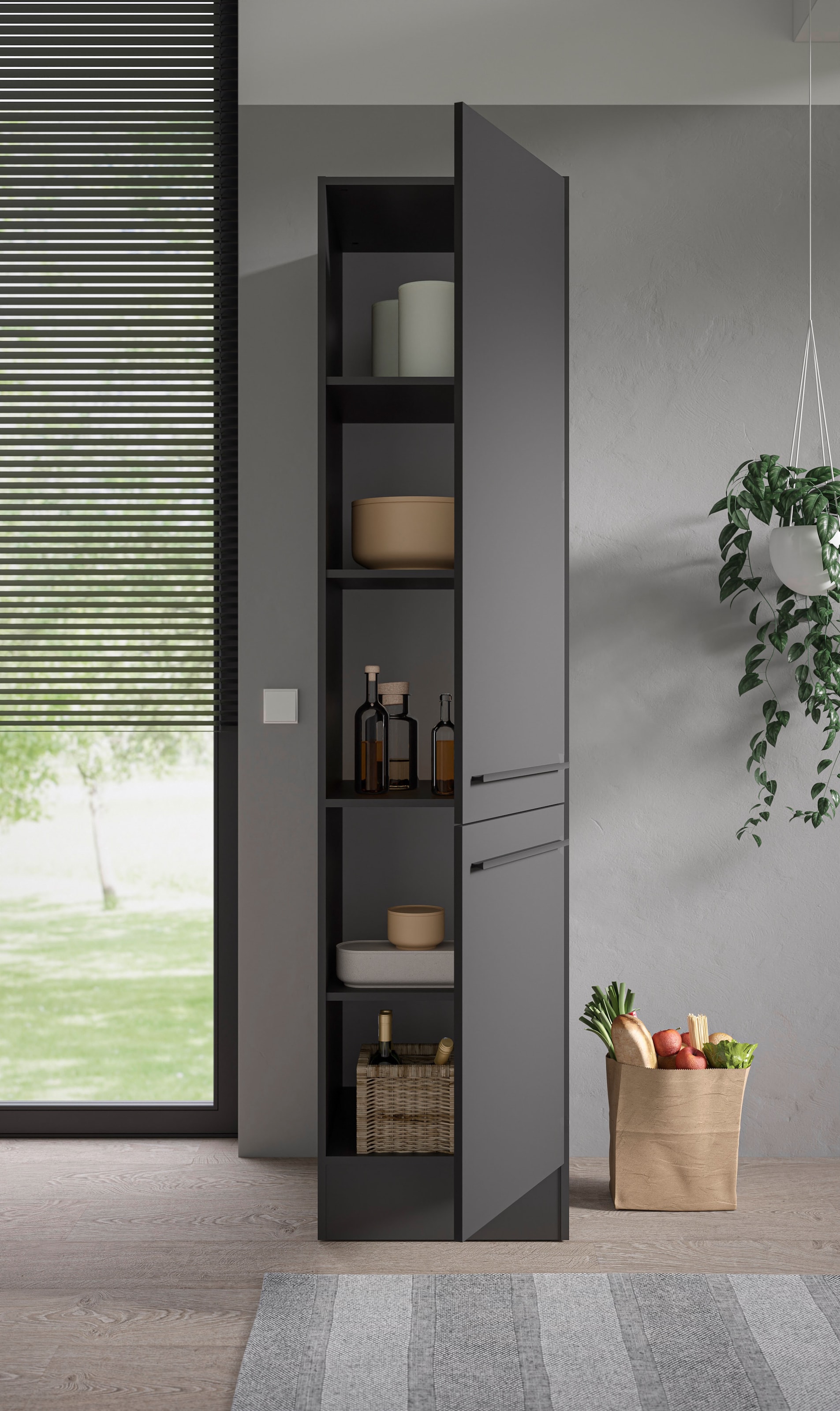 BASIC by Balculina Vorratsschrank »Jazz B/T/H 50x57x212cm« 1 Stk. tlg. Breite 50cm, Melaminbeschichtung