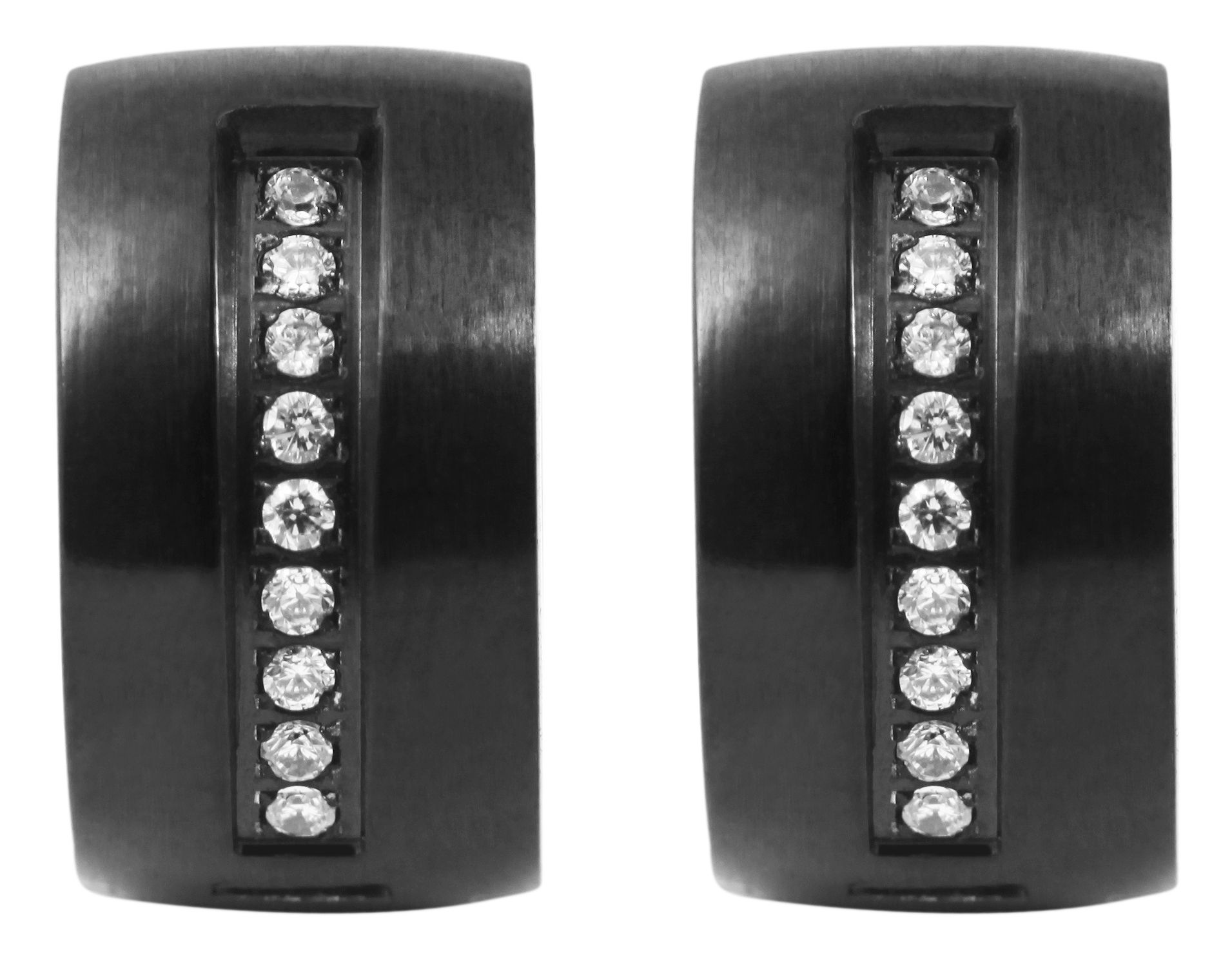 Adelia´s Paar Creolen »Damen Ohrringe ¿ Klappcreole aus Edelstahl mit Strass Steinchen«