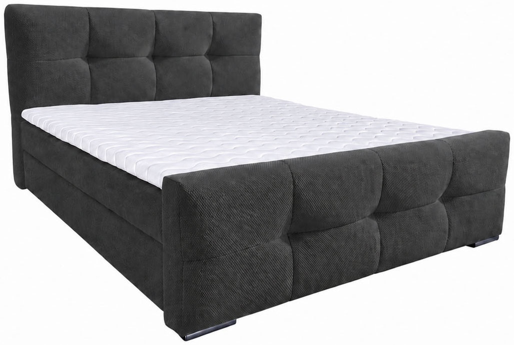 OTTO home Boxbett »FIETTE, Polsterbett mit Bettkasten, inkl. Taschenfederkernmatratze H3« inkl. Kaltschaumtopper, Strukturstoff-Bezug, Liegefläche 180x200 cm