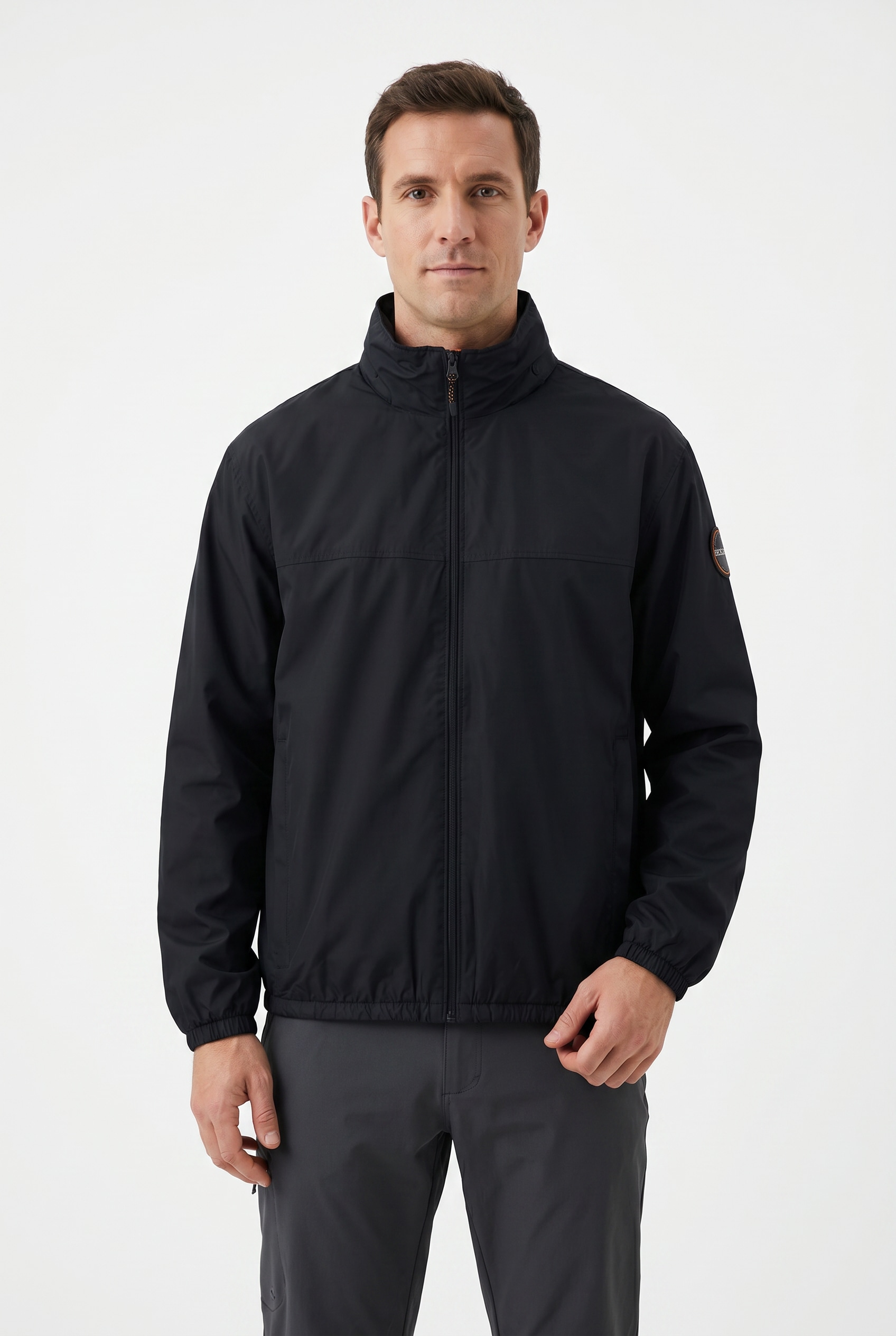 Napapijri Windbreaker mit Reißverschluss, aus Polyester, normaler Schnitt