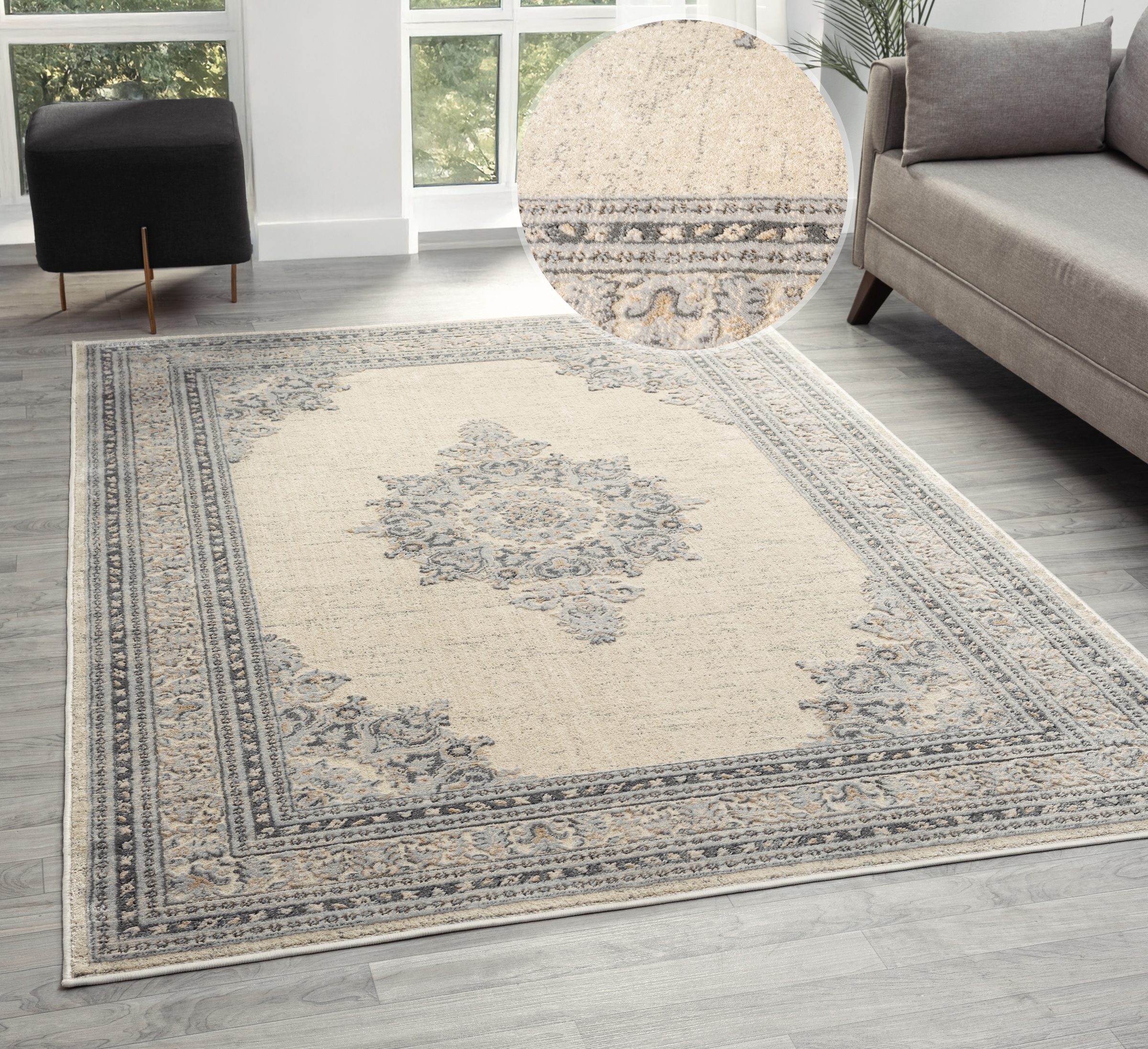 OTTO home Teppich »Banli, Vintage-Look, Orient-Optik« rechteckig 9 mm Höhe dezenter Glanz, Schrumpf-Garn-Effekt, Wohnzimmer, Schlafzimmer