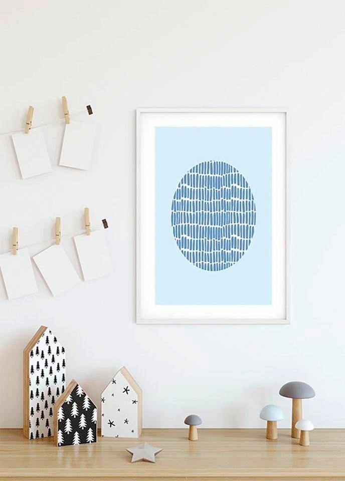 Komar Bild »Shelly Patterns Blue«, Formen-Kunst, (1 St.), Wandbild zur Dekoration - ohne Rahmen