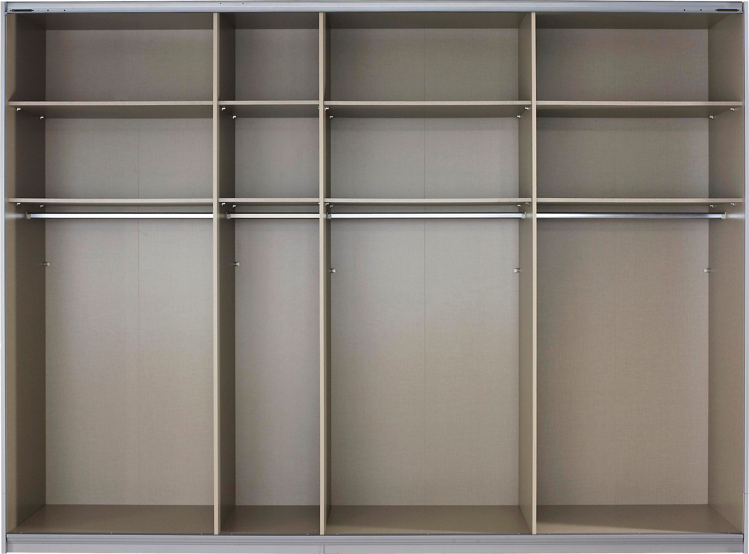 rauch Schwebetürenschrank »Quadra BESTSELLER Schrank Schlafzimmerschrank in vielen Breiten«, Kleiderschrank Garderobenschrank mit Glaselementen