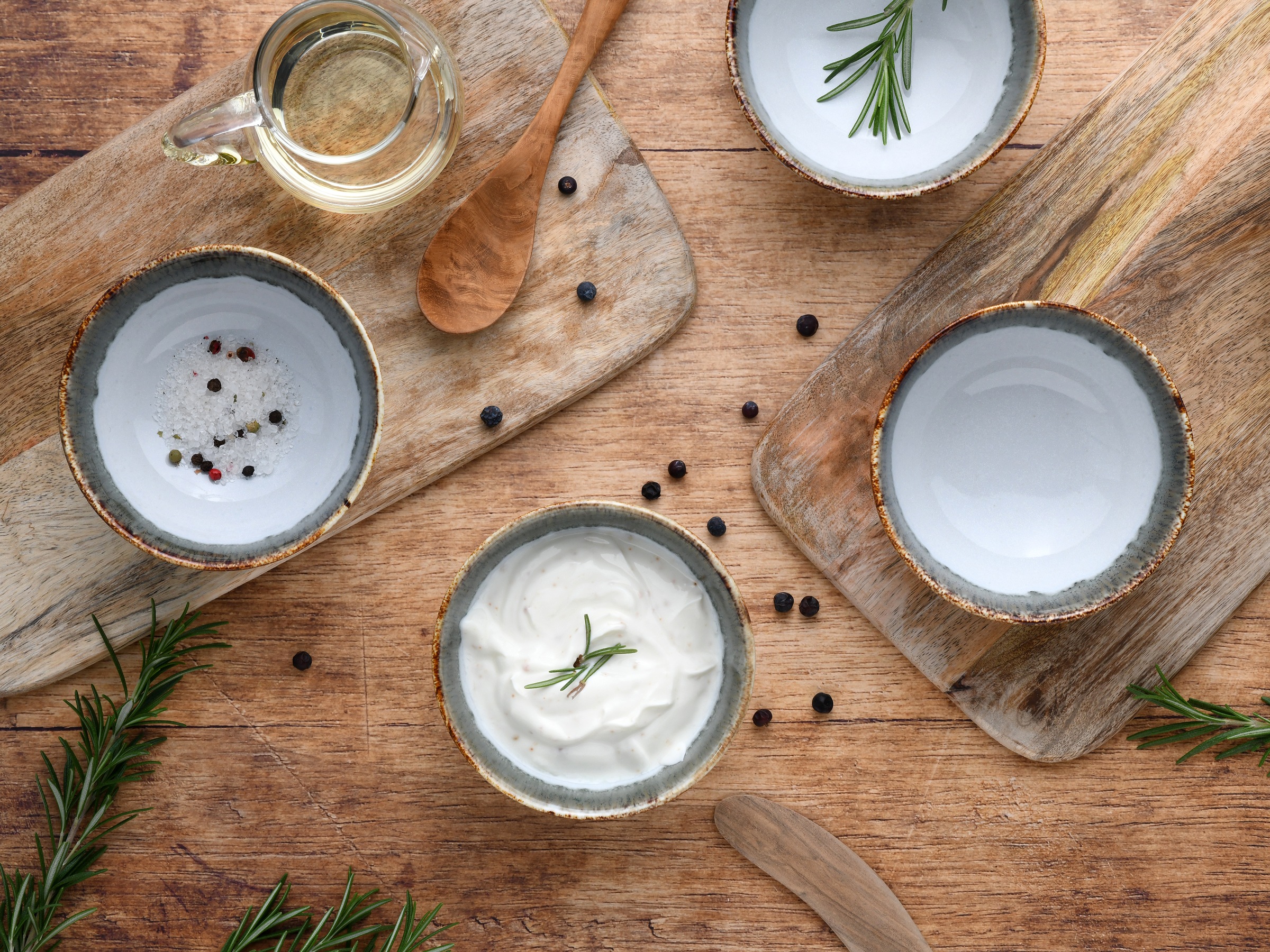 CreaTable Dipschale »Cascade, Schale 6-tlg« 6 Stk. aus Steinzeug Rekativglasur, Healthy Food