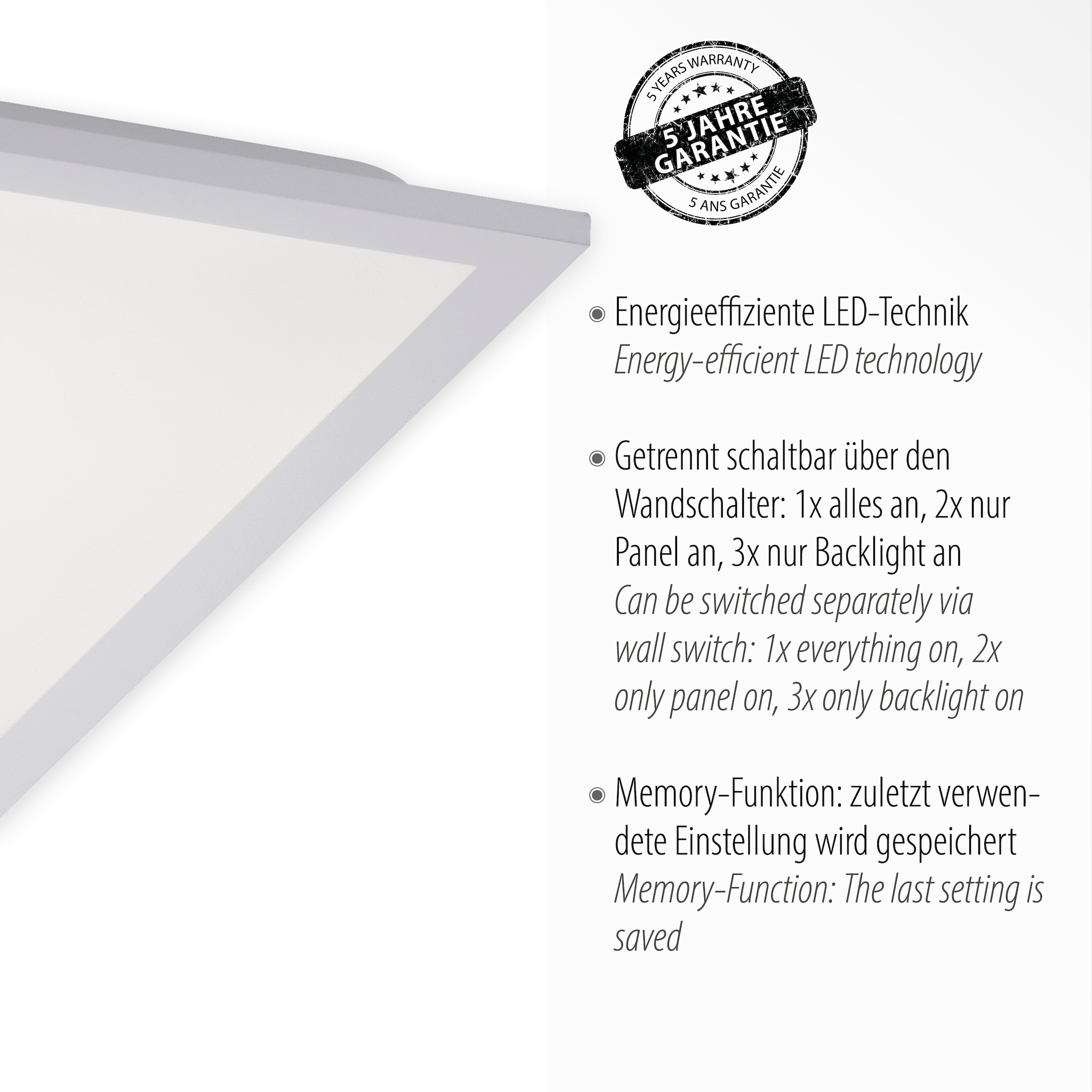JUST LIGHT LED Deckenleuchte »FLAT« LED-Board 1 Stk. Warmweiß Serienschalter