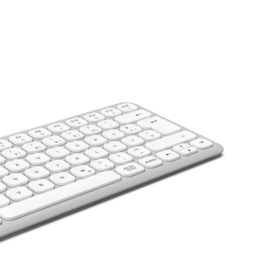 Hama Tastatur »Tastatur WK-500 (kabellos, QUERTZ, Multi-Device, klein)« (ausklappbare Füße)