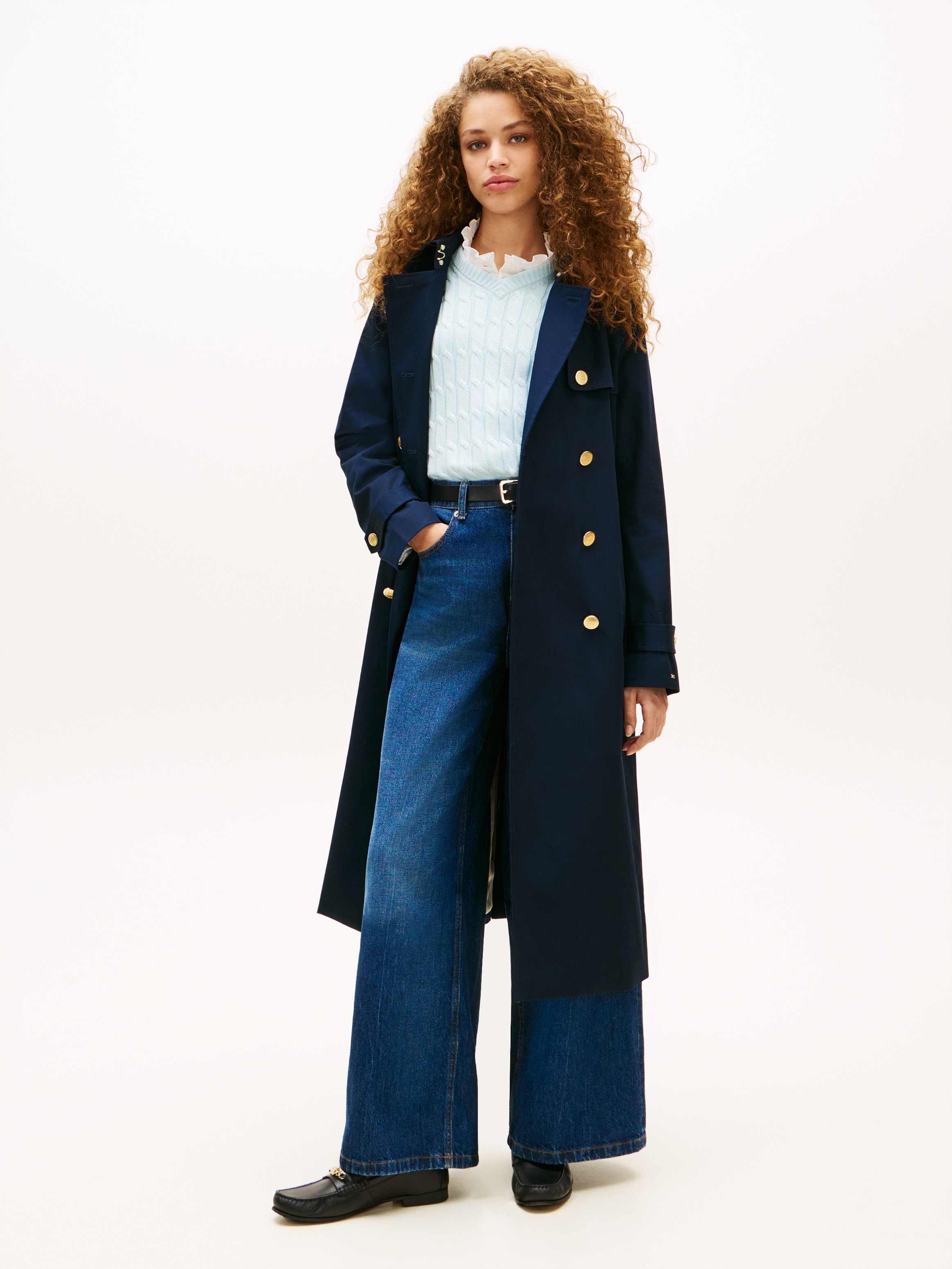 Tommy Hilfiger Trenchcoat »SLIM COTTON MIDI TRENCH«