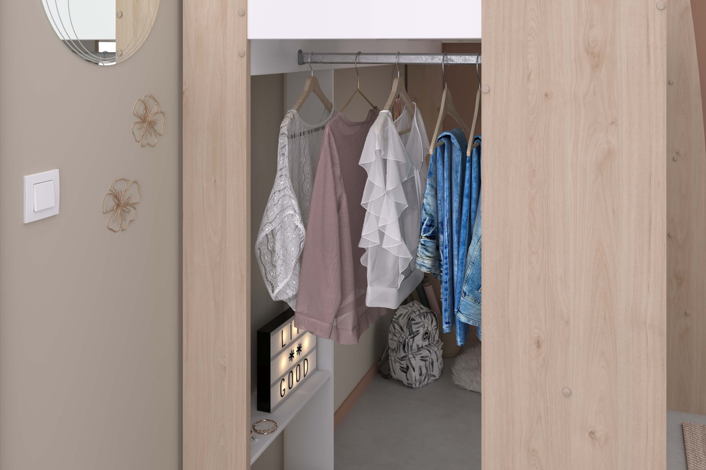 Outlets Parisot Hochbett »Higher« inkl. Schrank, Schreibtisch und Regal