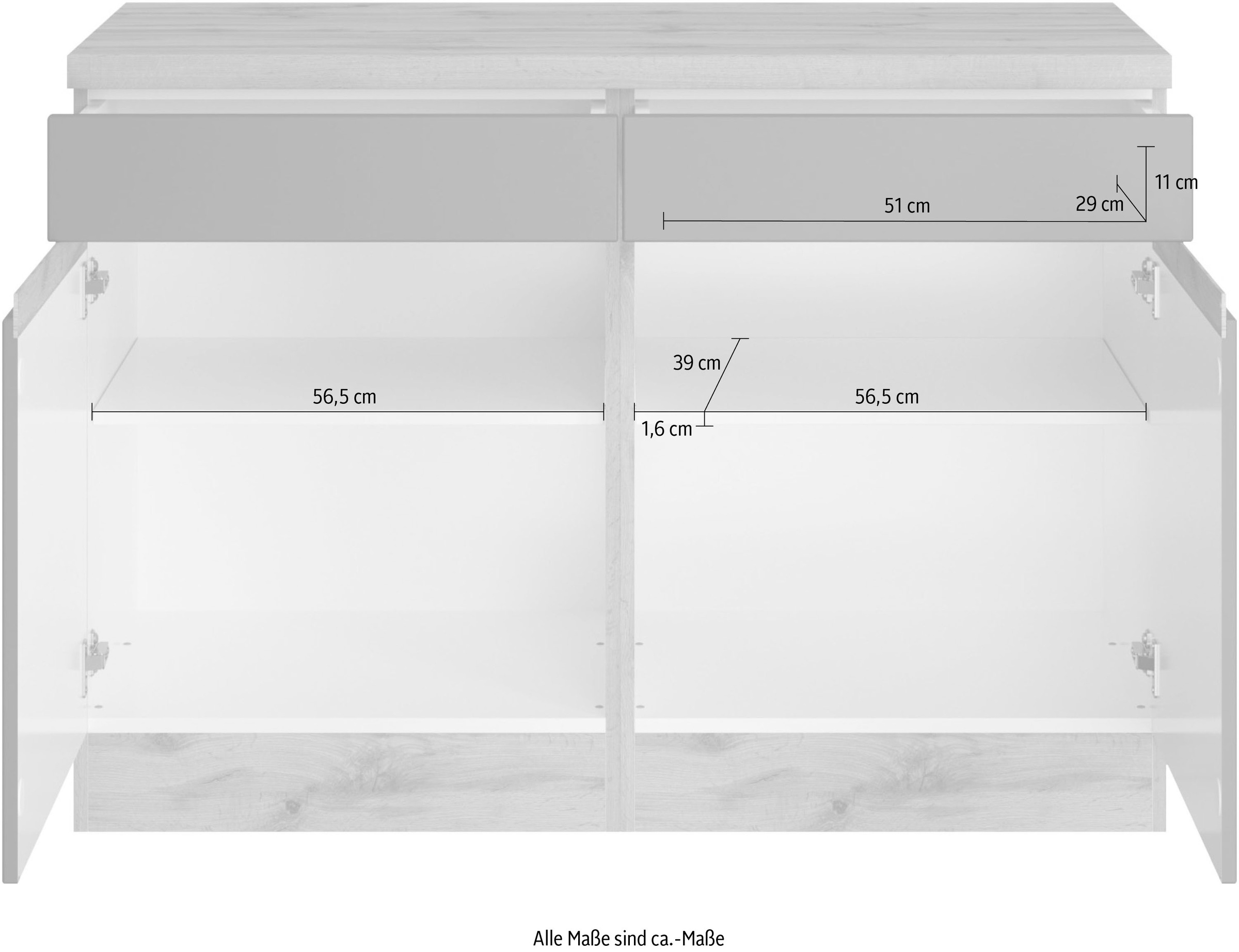 KOCHSTATION Unterschrank »KS-Riesa« Breite 120 cm, MDF-Fronten