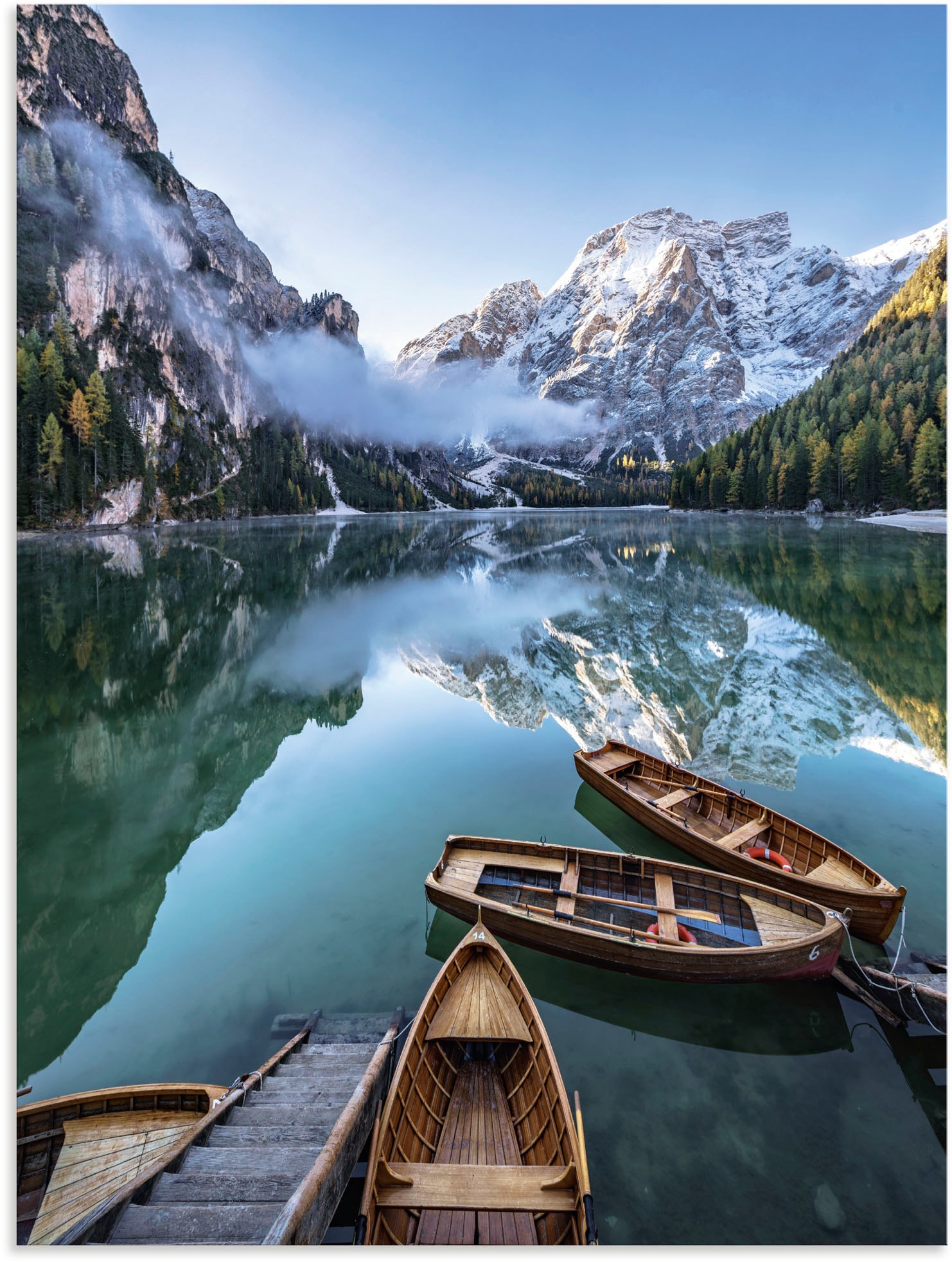 Wandbild »Pragser Wildsee in Südtirol«, Bilder von Booten & Schiffen, (1 St.), als...