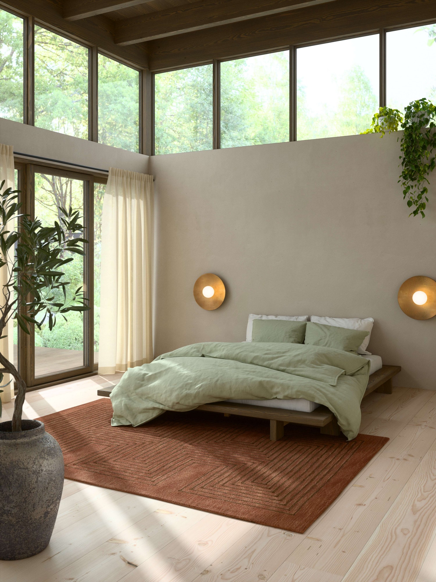Karup Design Bettgestell »JAPAN BED Bodenbett, Holzrahmen, Futonbett, Holzbett«, Massivholzbett aus Kiefer massiv, ohne Kopfteil